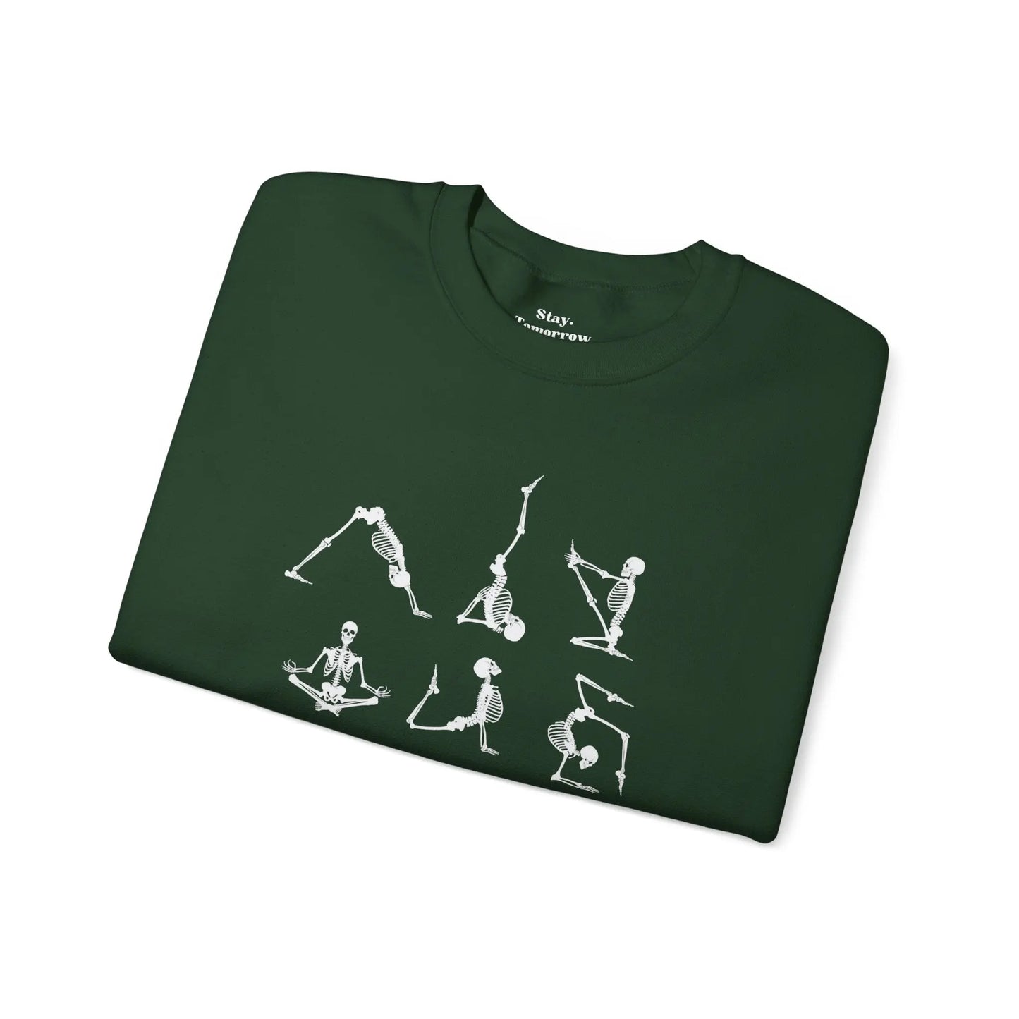 Yoga Skeleton Halloween Sweatshirt 2024 Printify