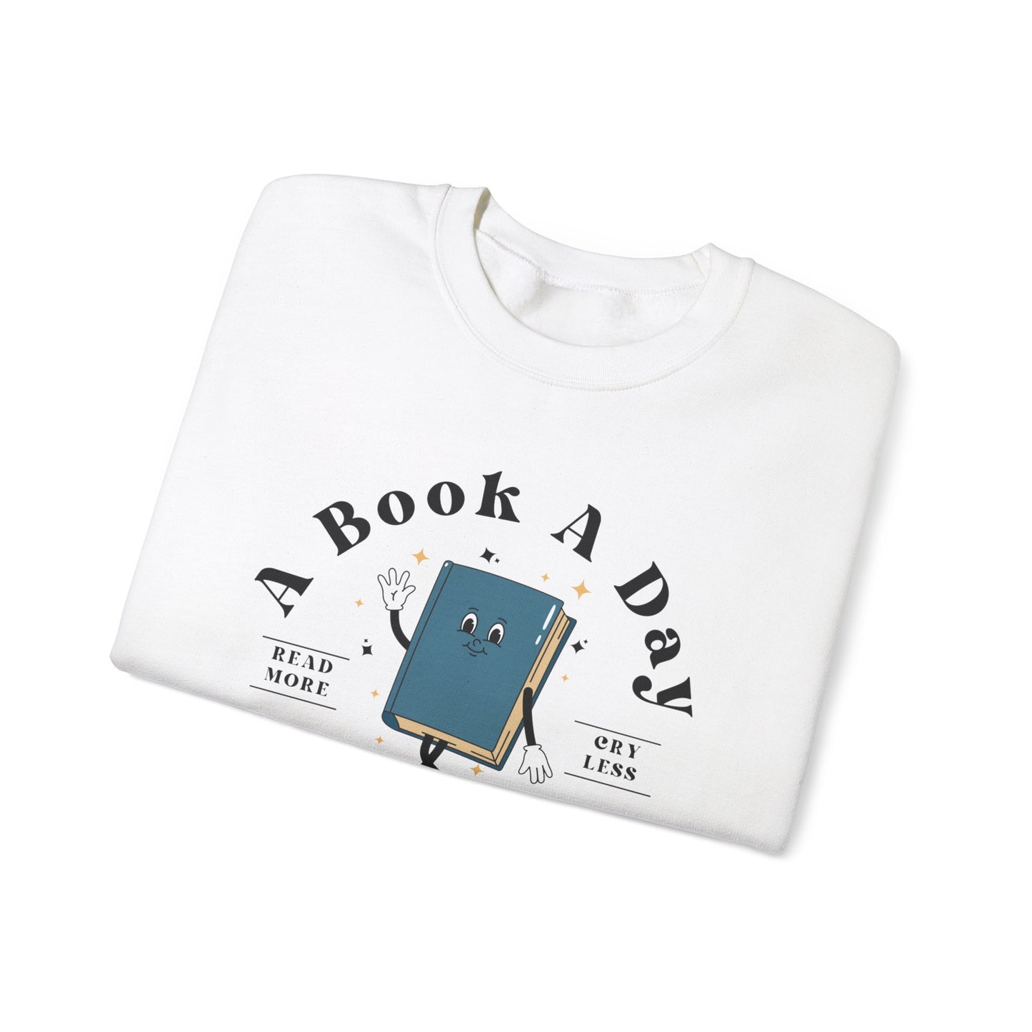 Bookish Sweatshirt Book A Day Retro Sweatshirt Read More Book Lover Bookworm BookTok Addict Romantasy Bibliophile