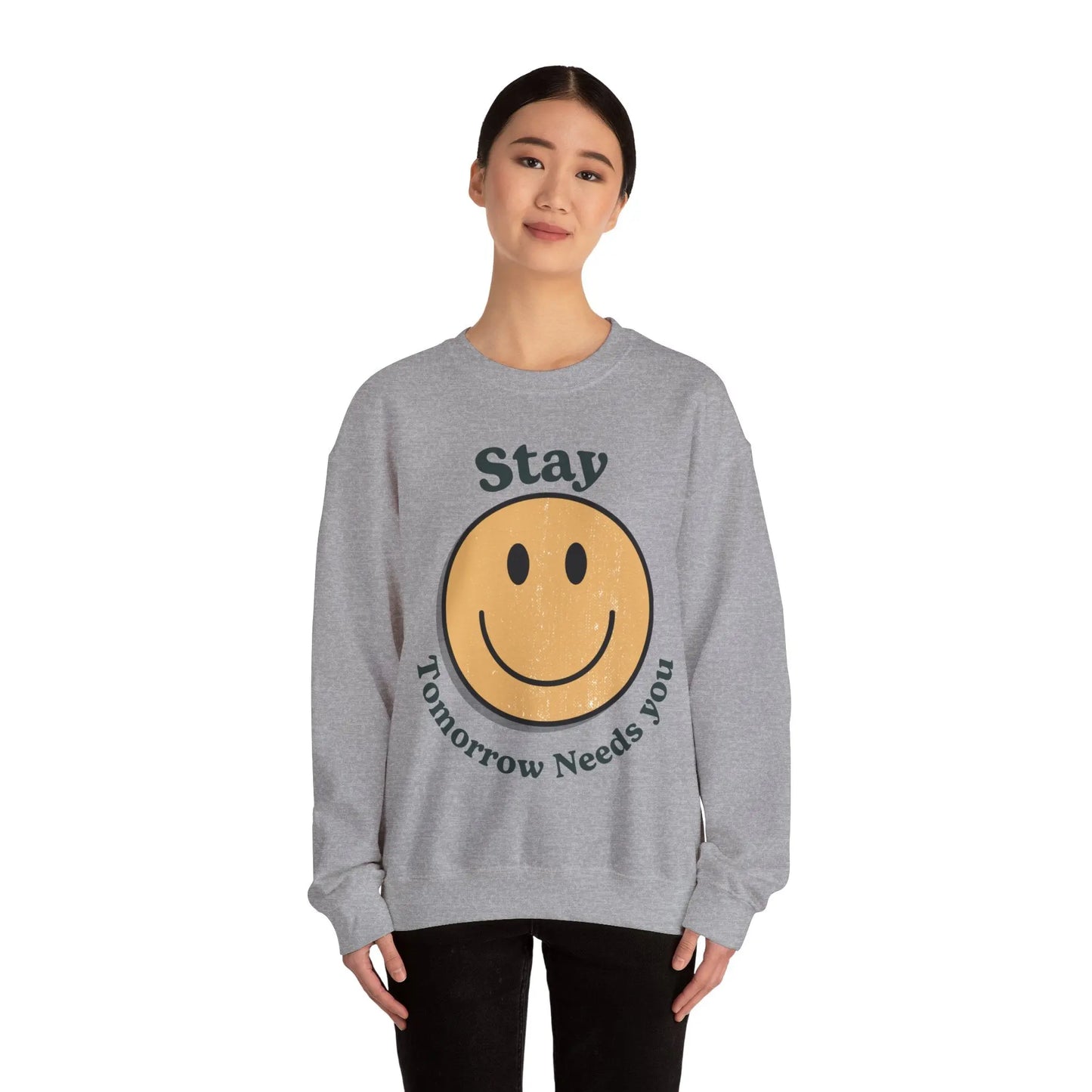 Retro Smiley Stay Tomorrow Needs You Sweatshirt Mental Health Awareness Suicide Prevention Mothers Day Fathers Day Gift Veterans Support Military Gift Summer 2024