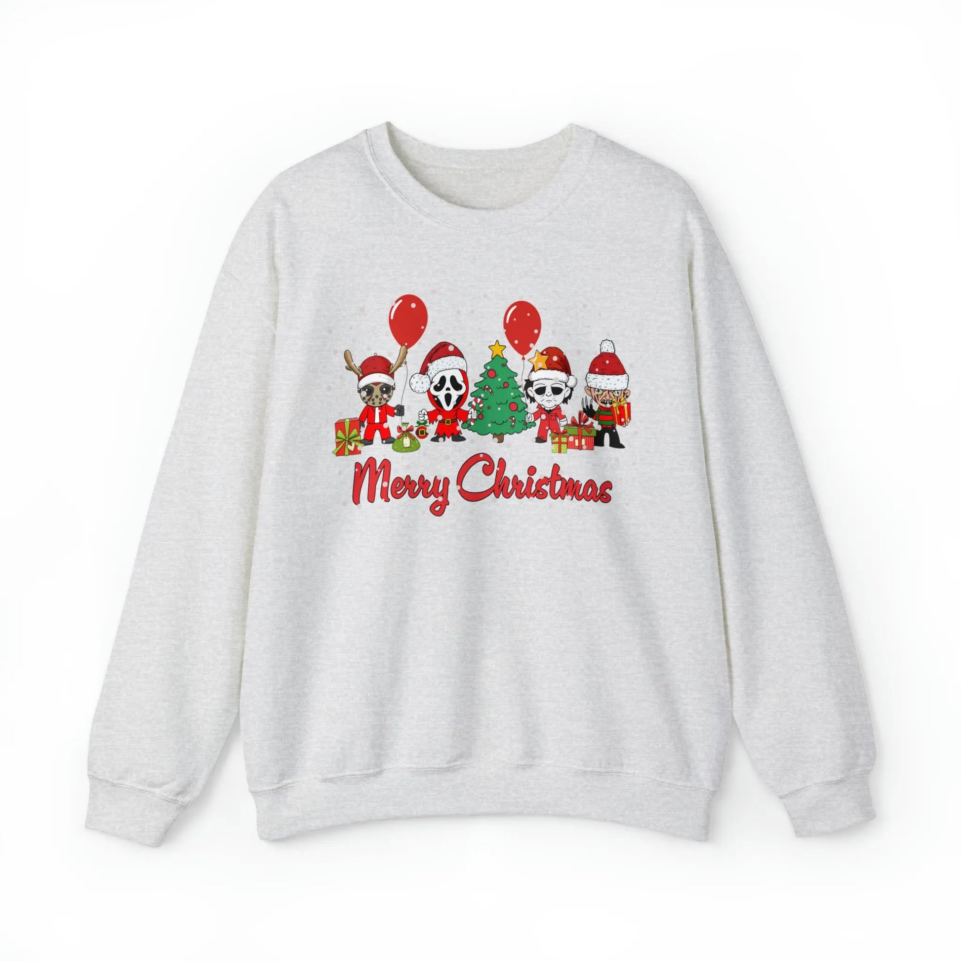 Horror Movie Characters Merry Christmas Sweatshirt Printify