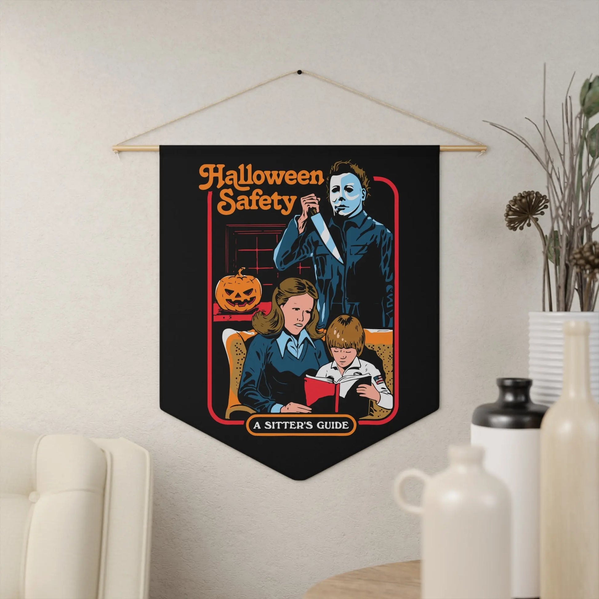 Halloween Michael Myers Wall Pennant Home Decor Boho Vintage Printify