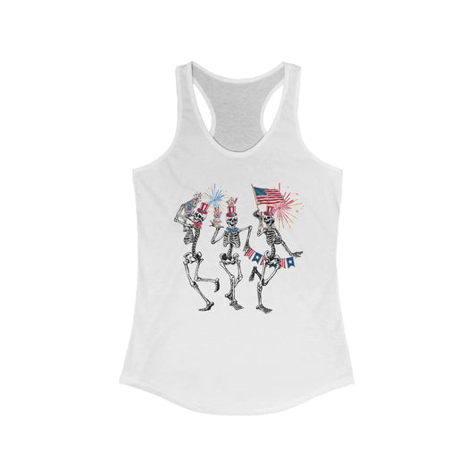 Patriotic 4th of July Tank Funny Skeletons Racerback Fourth of July Independence Day Fireworks Dancing Skeletons America USA - Stay Tomorrow Needs You Patriotic 4th of July Tank Funny Skeletons Racerback Fourth of July Independence Day Fireworks Dancing Skeletons America USA