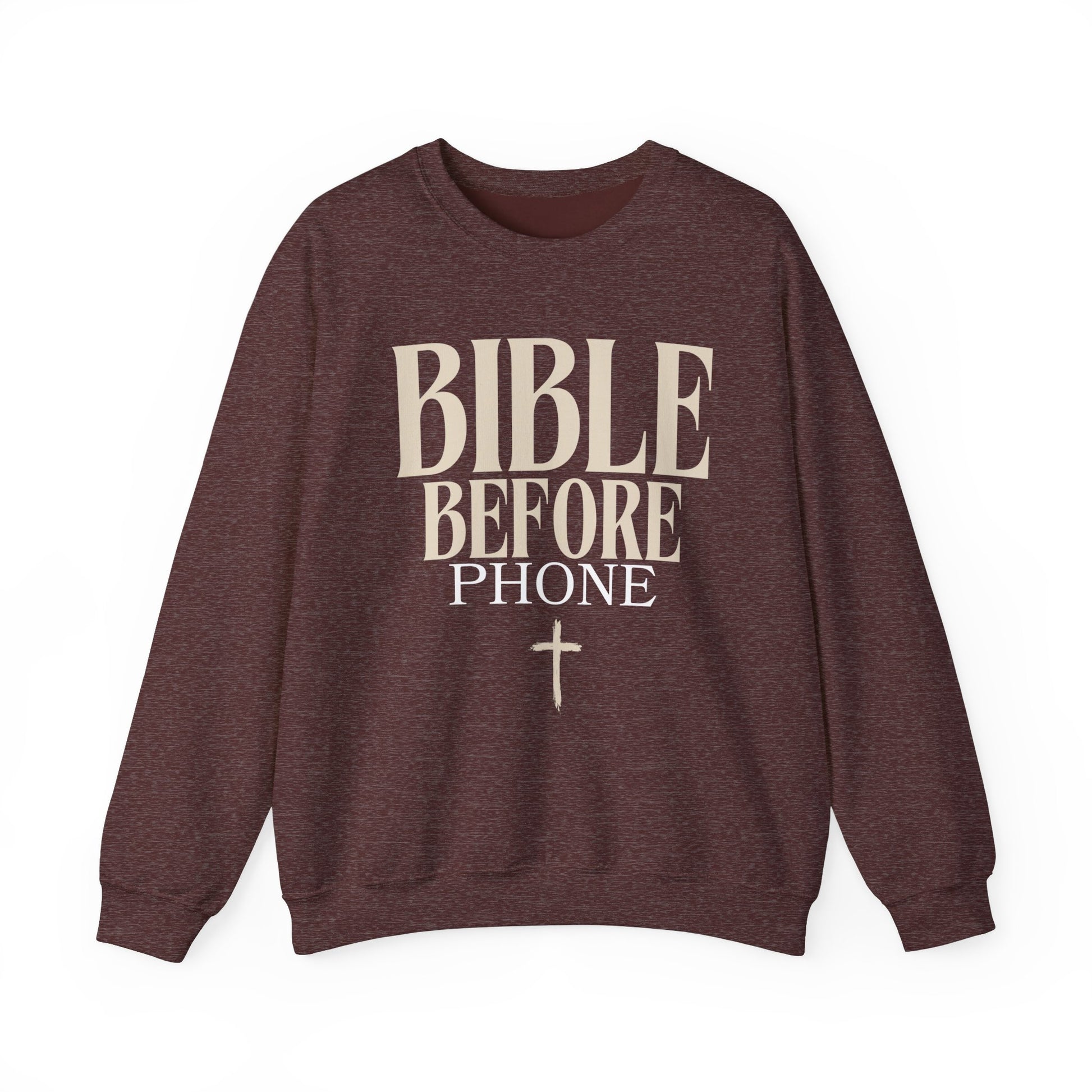 Bible Before Phone Christian Sweatshirt Catholic Jesus Read Your Bible Christian Apparel