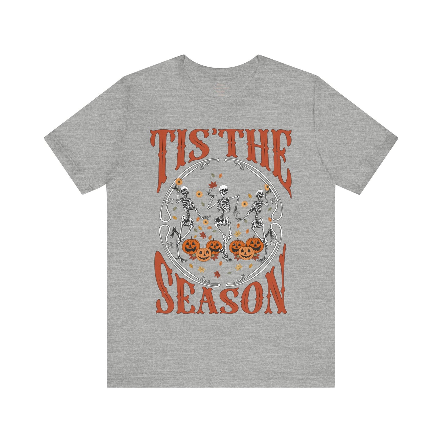 Halloween 2024 Spooky Season Tis the Season Halloween Pumpkin and Skeletons T-Shirt Fall Autumn