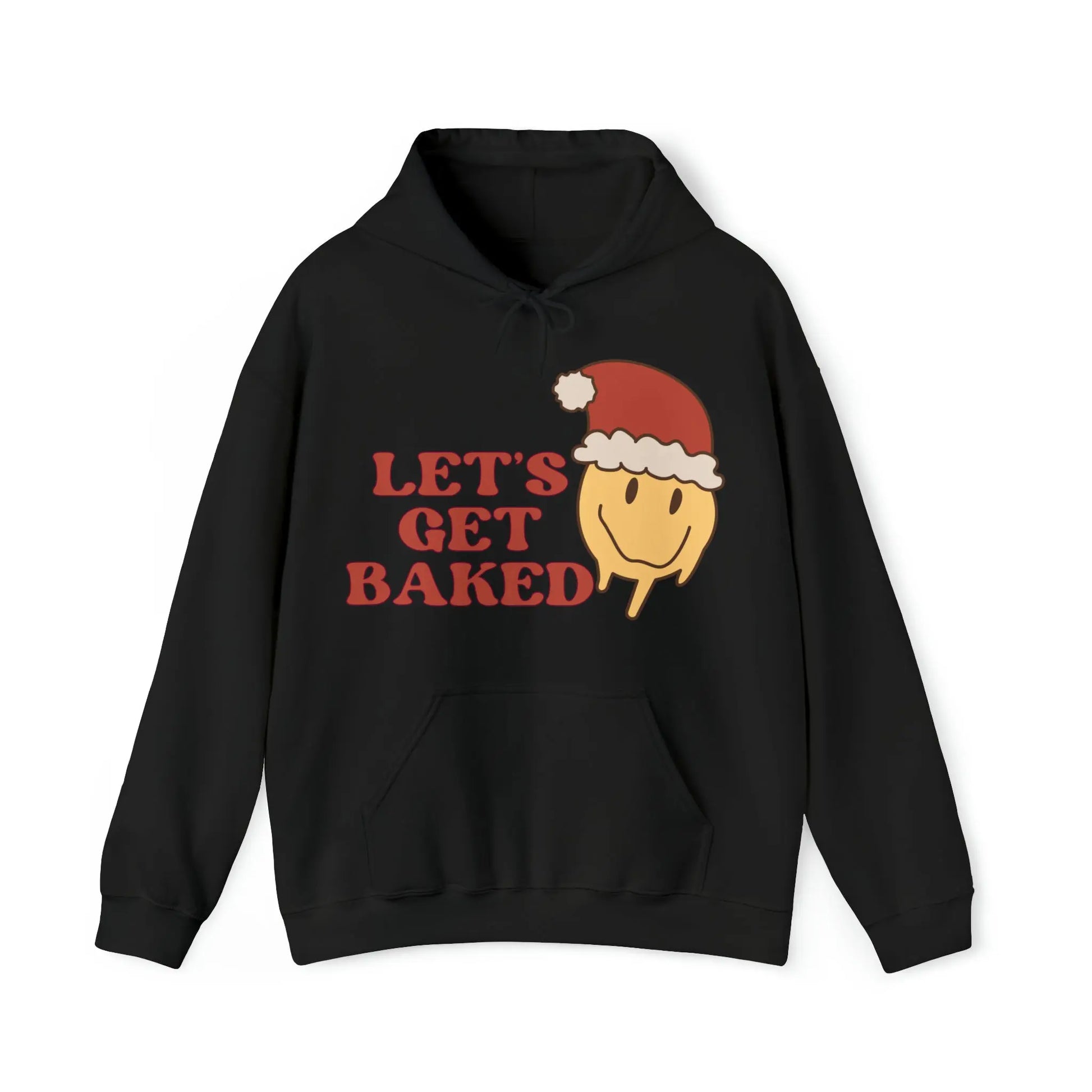 Let’s Get Baked Retro Smiley Hooded Sweatshirt Printify