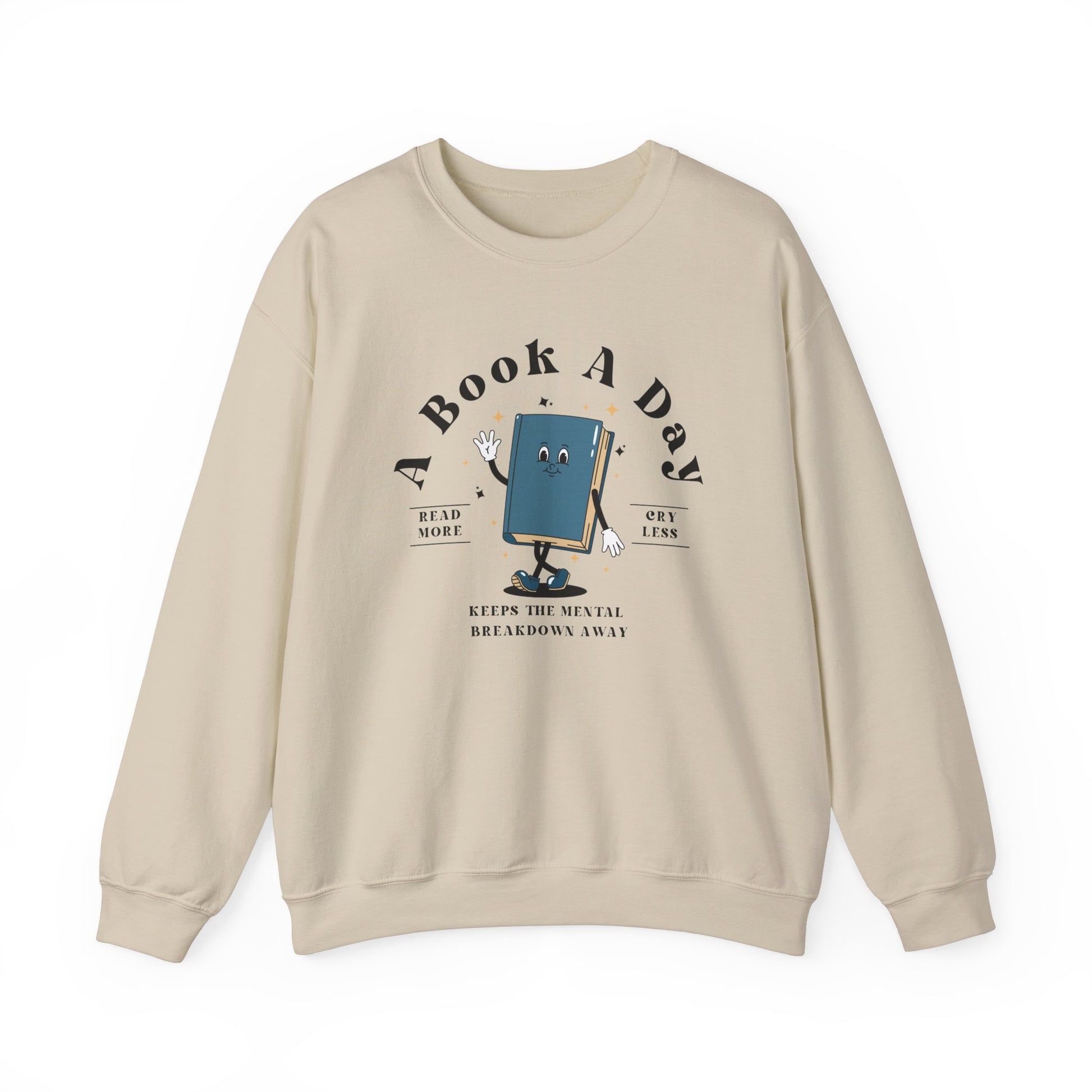 Bookish Sweatshirt Book A Day Retro Sweatshirt Read More Book Lover Bookworm BookTok Addict Romantasy Bibliophile