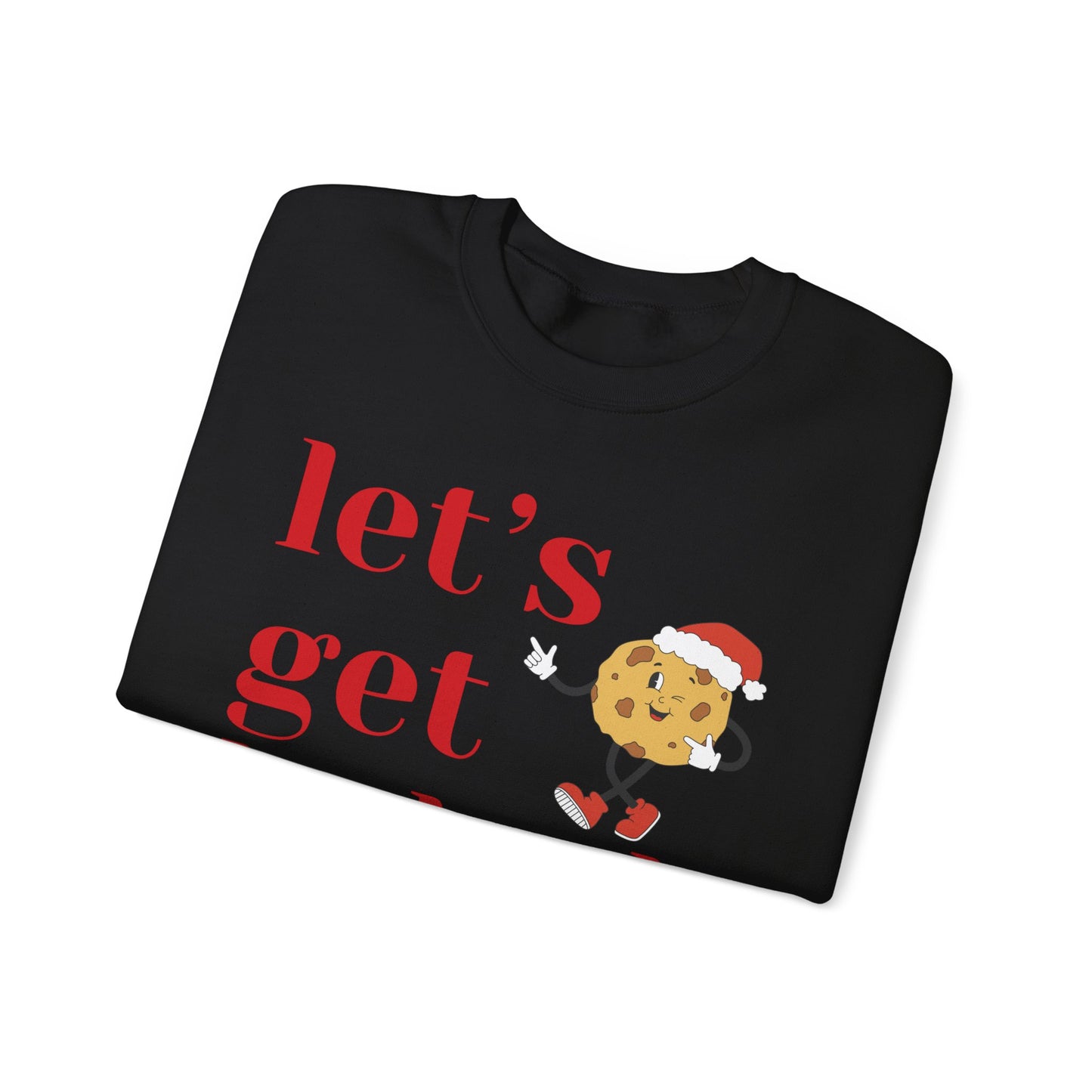 Funny Christmas 2024 Let's Get Baked Holiday Sweatshirt Retro Cookie