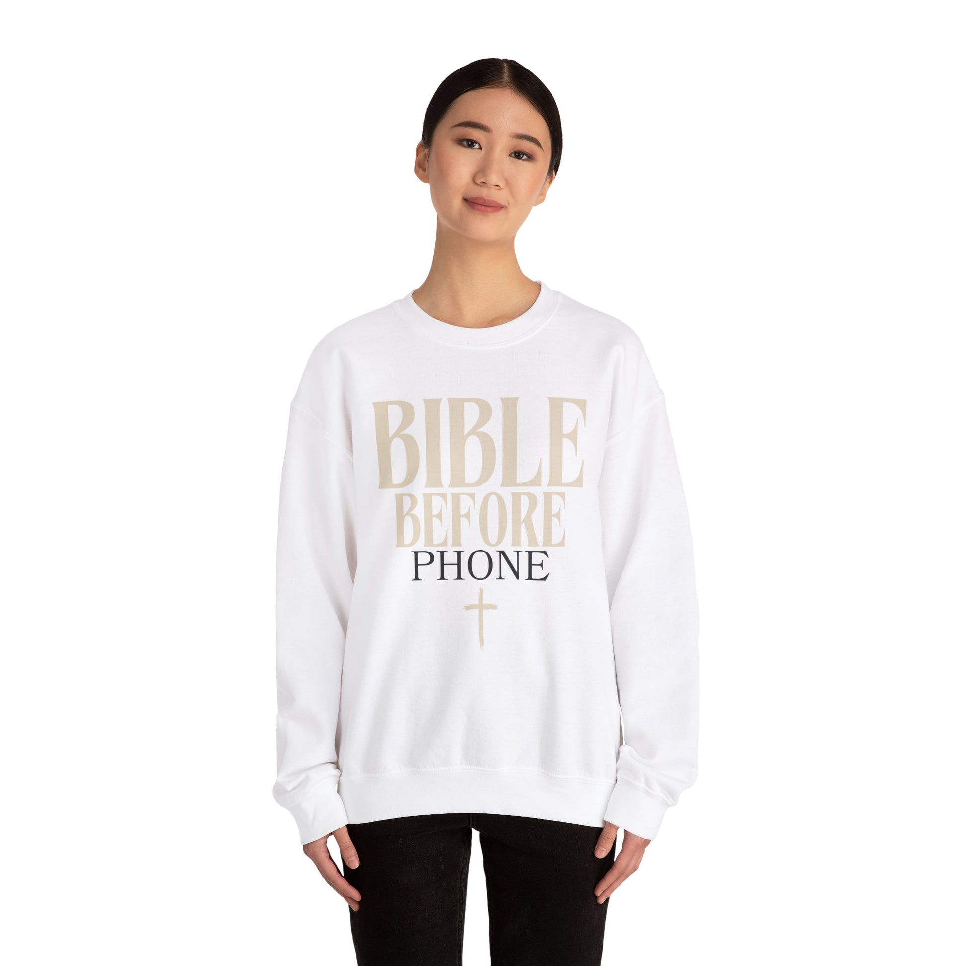 Bible Before Phone Christian Sweatshirt Catholic Jesus Read Your Bible Christian Apparel - Stay Tomorrow Needs You