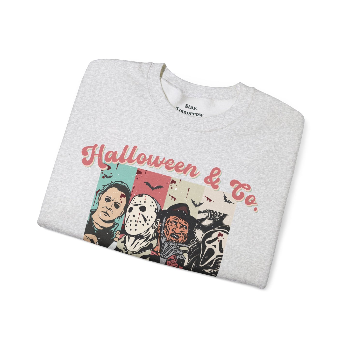 Retro Boho Spooky Season Halloween 2024 Horror Sweatshirt - Michael Meyers, Jason Vorhees, Freddy Krueger, Ghost Face Scream Hoodie Halloween, Friday the 13th, Nightmare on Elm Street, 2024