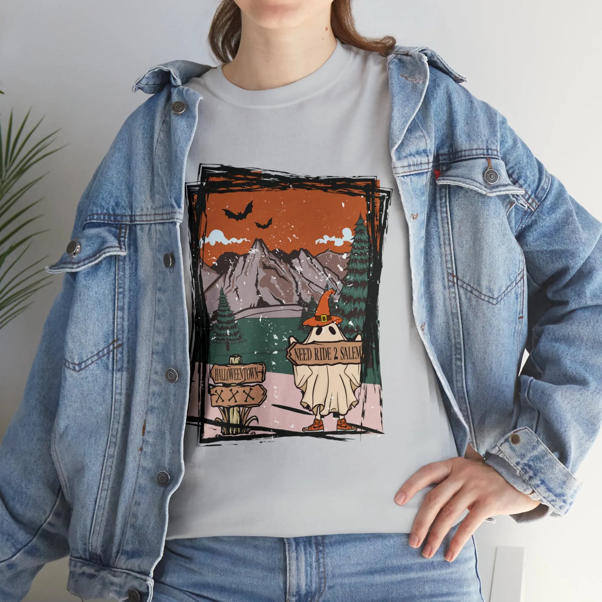 Halloween Hitchhiking Ghost T Shirt Printify