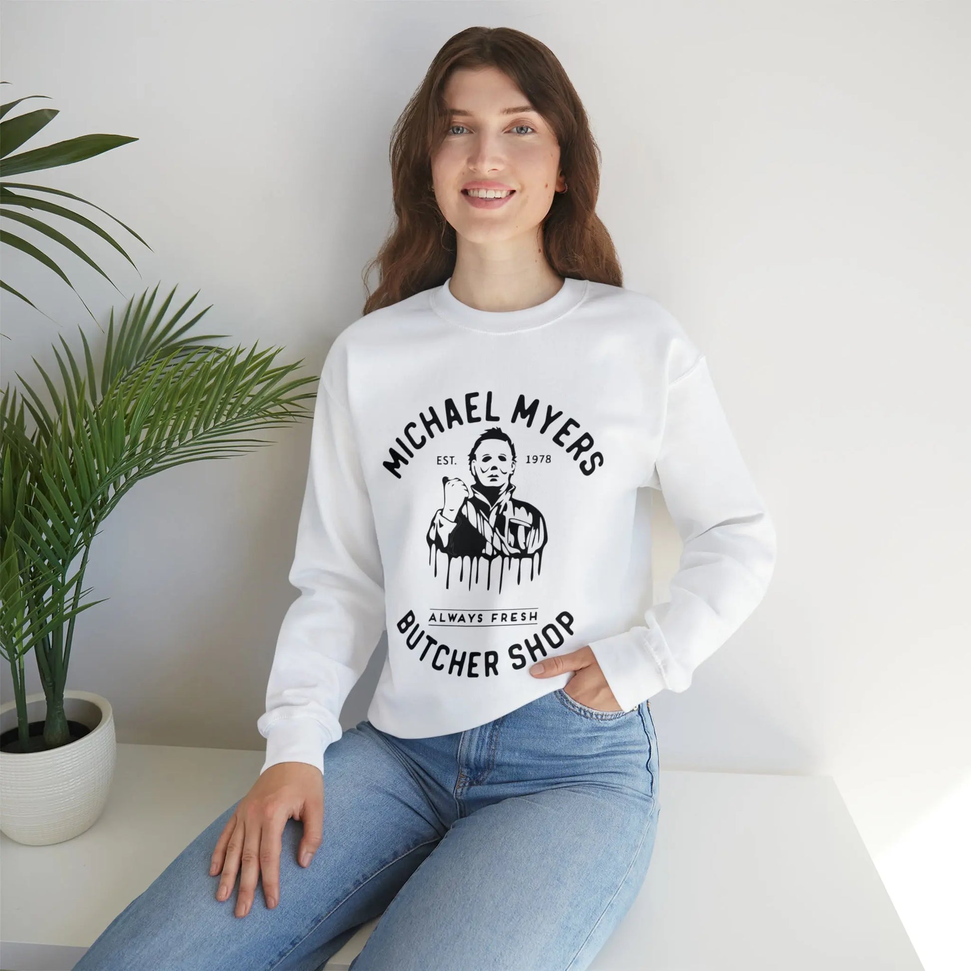 Halloween Michael Myers Butcher Shop Sweatshirt Printify
