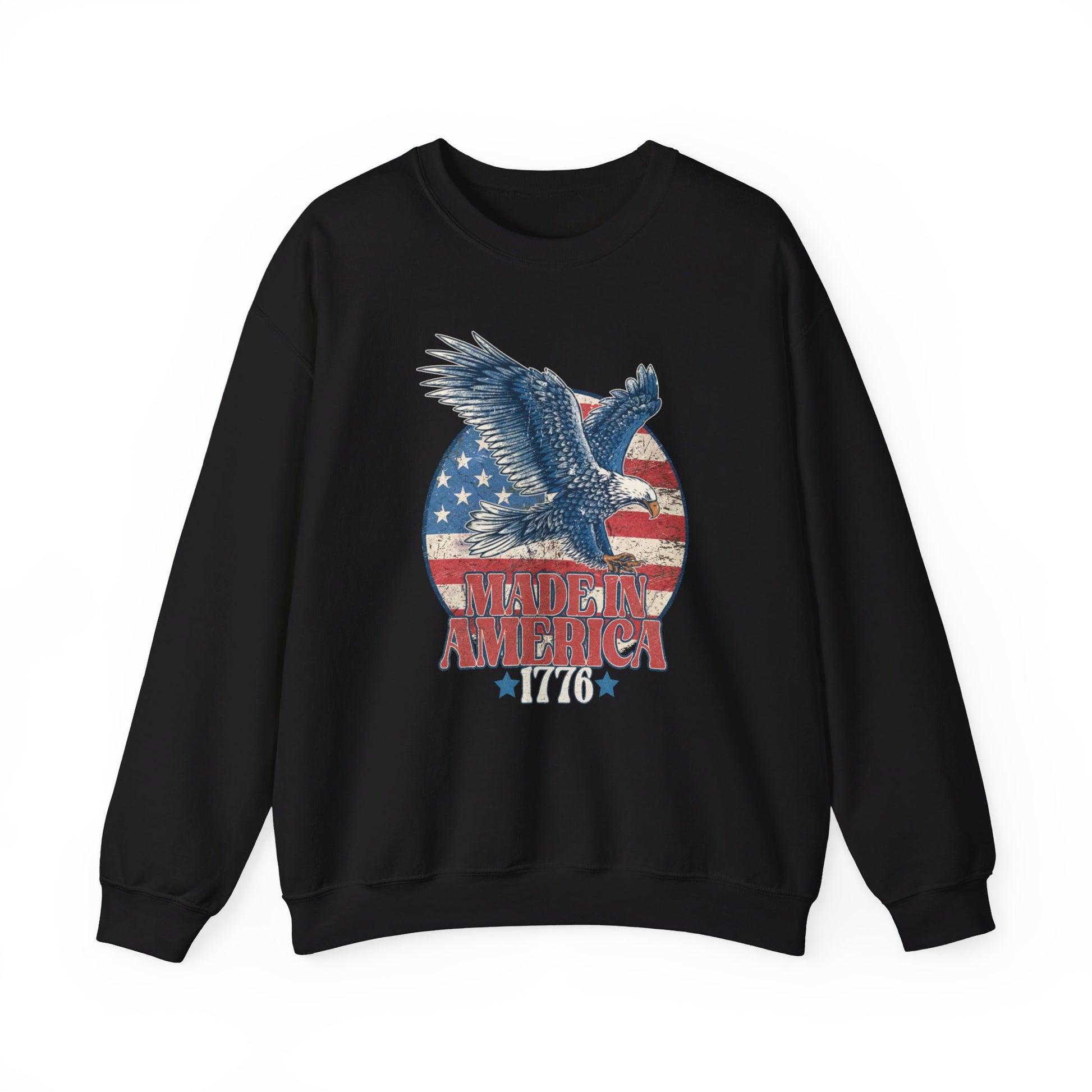 Retro Distressed American Flag Eagle 1776 Made in America Vintage Patriotic America Freedom American Pride Sweatshirt Christmas Gift Military Veteran Gift