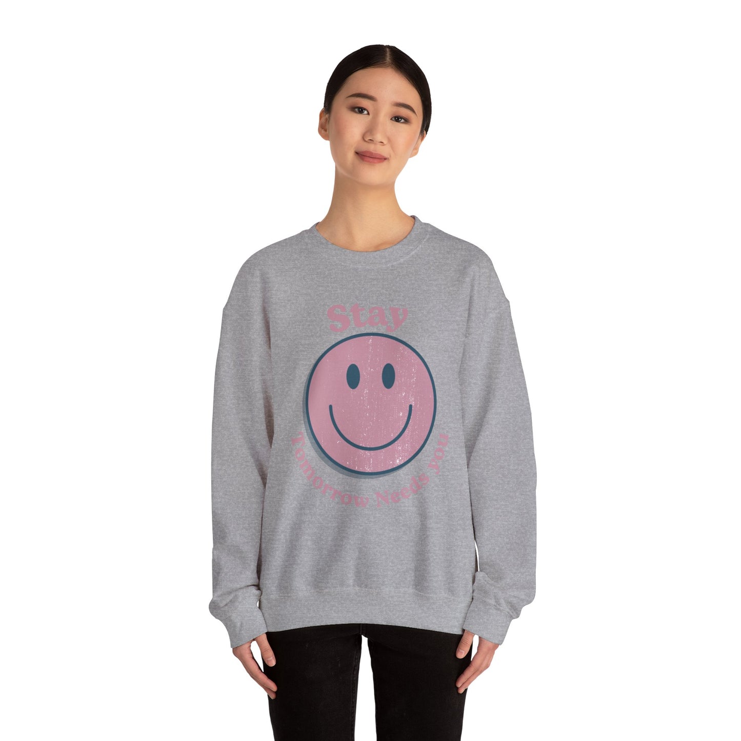 Retro Smiley Stay Tomorrow Needs You Suicide Prevention Sweatshirt Mental Health Awareness Veterans Support Christmas Gift