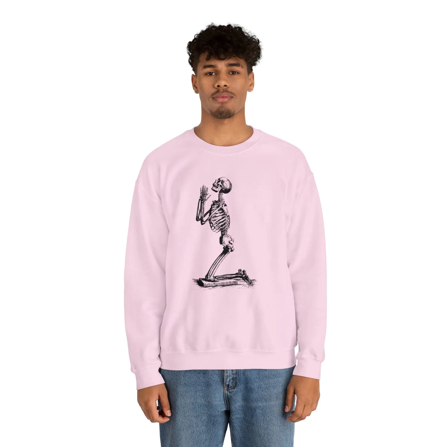 Praying Skeleton Sweatshirt Printify
