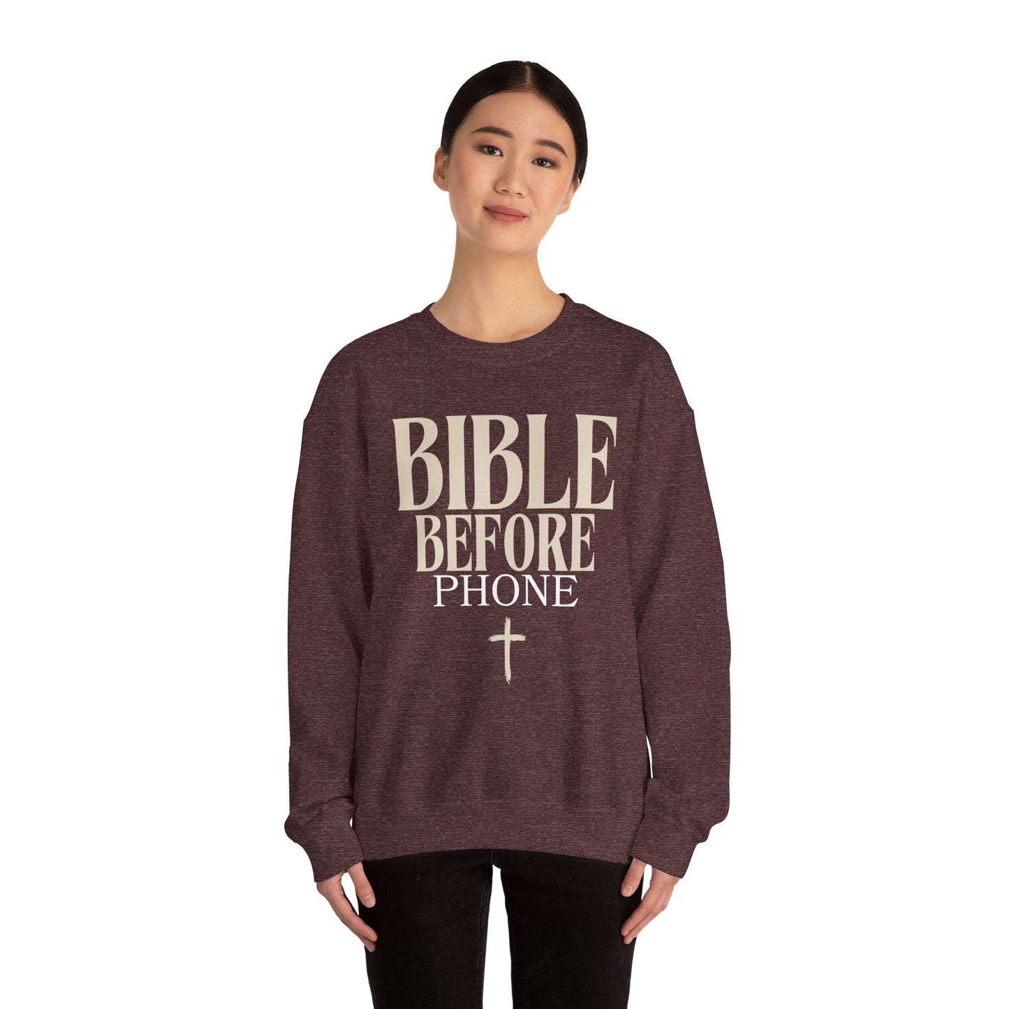 Bible Before Phone Christian Sweatshirt Catholic Jesus Read Your Bible Christian Apparel - Stay Tomorrow Needs You