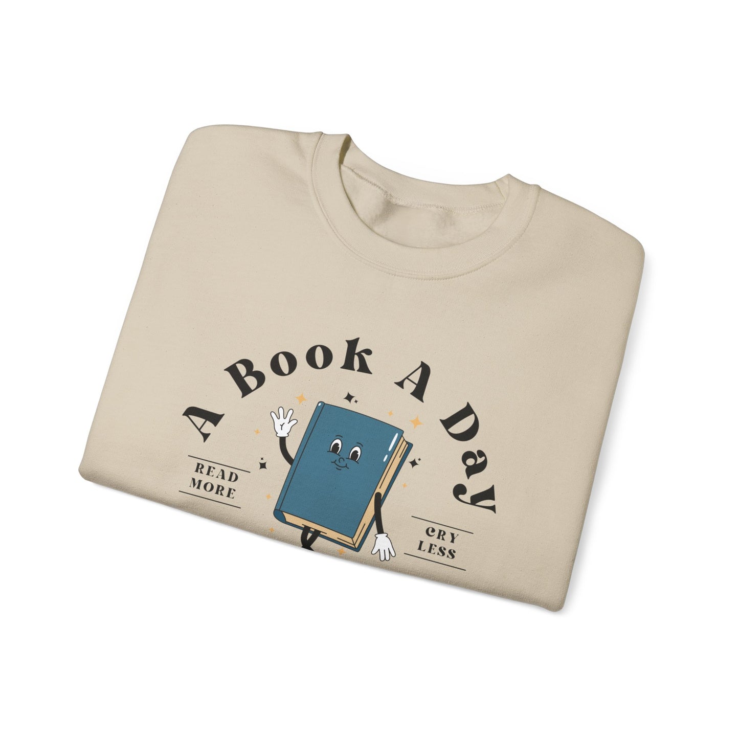 Bookish Sweatshirt Book A Day Retro Sweatshirt Read More Book Lover Bookworm BookTok Addict Romantasy Bibliophile