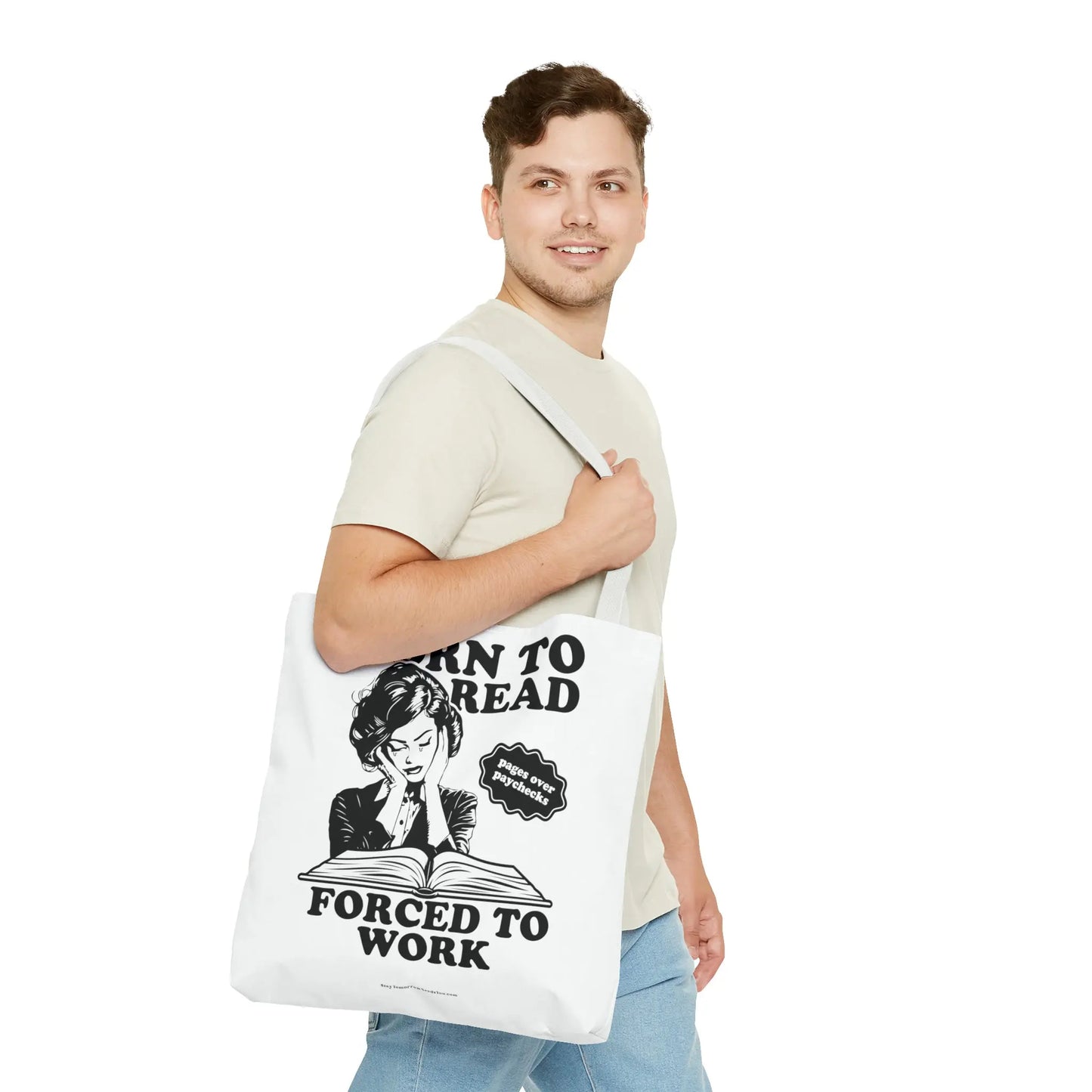 Born To Read Forced to Work Retro Tote Spicy Smut Tote Bookish Gift Dark Romantasy Reader Morally Grey Club Fiction Character Book Lover Mothers Day Gift Book Club Book Worm