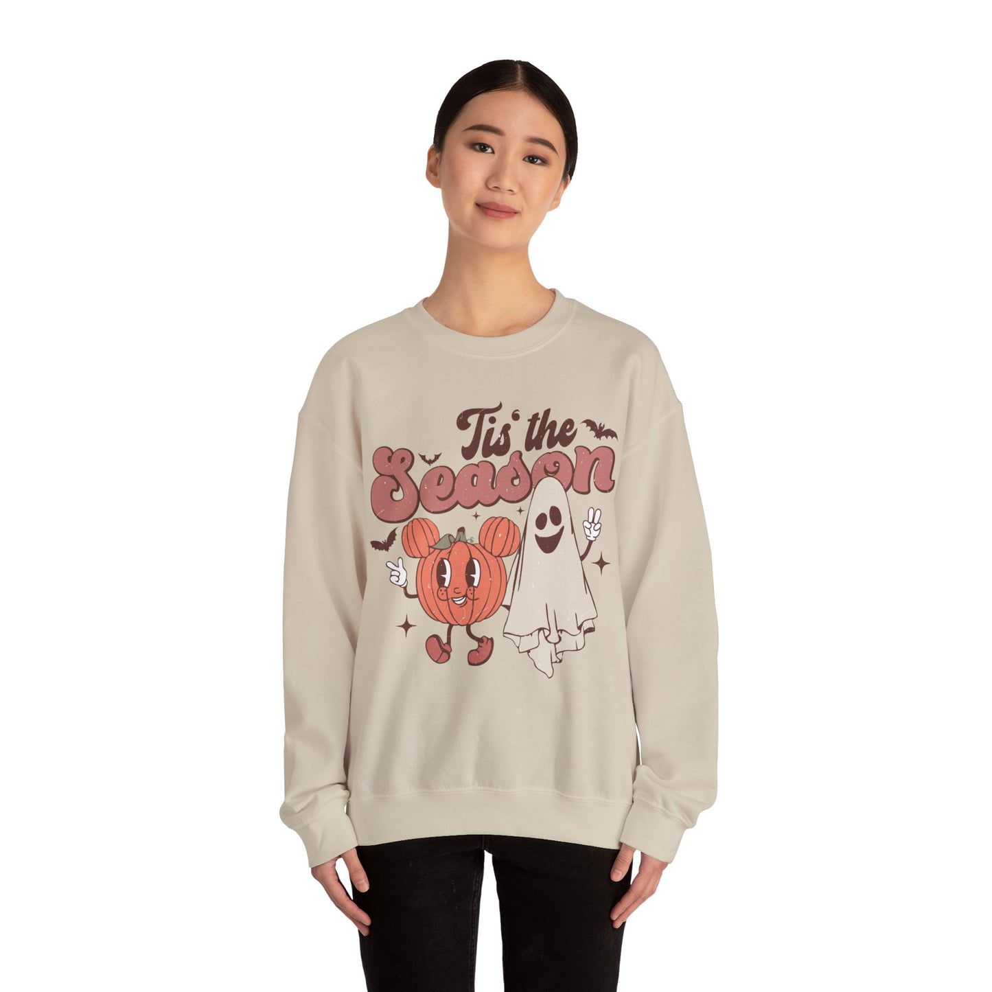 Spooky Season Halloween2024 Fall Cute Retro 'Tis the Season' Halloween Pumpkin Sweatshirt