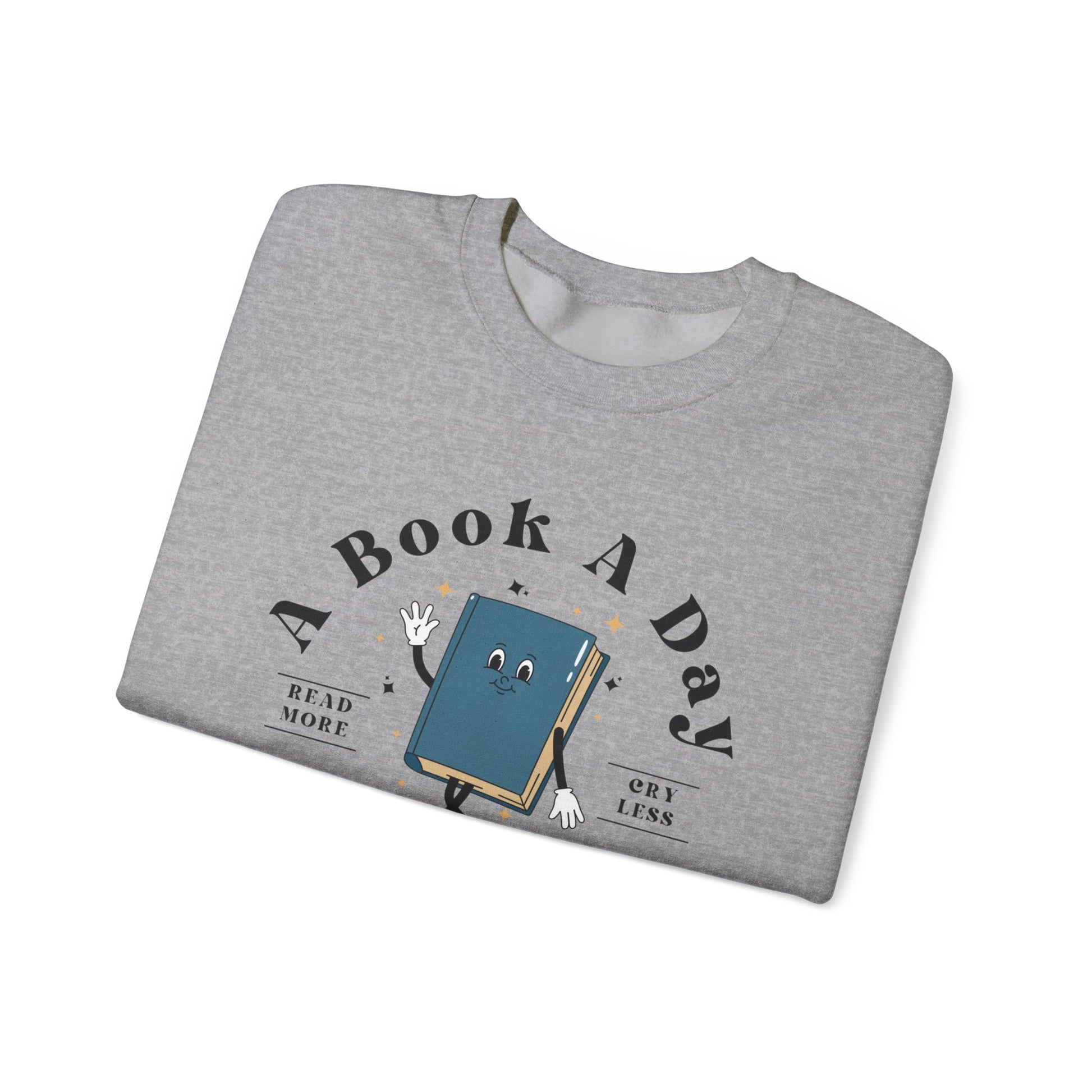 Bookish Sweatshirt Book A Day Retro Sweatshirt Read More Book Lover Bookworm BookTok Addict Romantasy Bibliophile