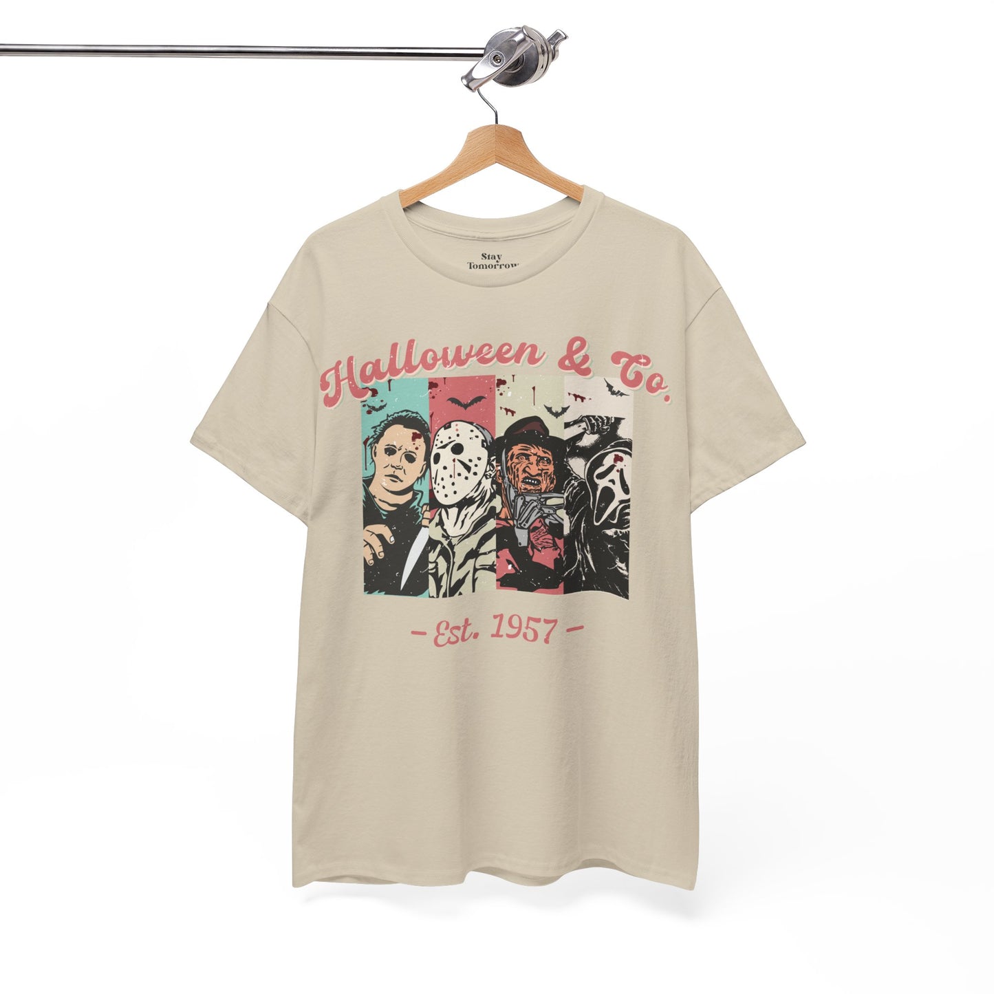 Spooky Season Halloween2024 Retro Boho Halloween Horror Movie Character T shirt - Michael Meyers, Jason Vorhees, Freddy Krueger, Ghost Face Scream Hoodie Halloween, Friday the 13th, Nightmare on Elm Street,