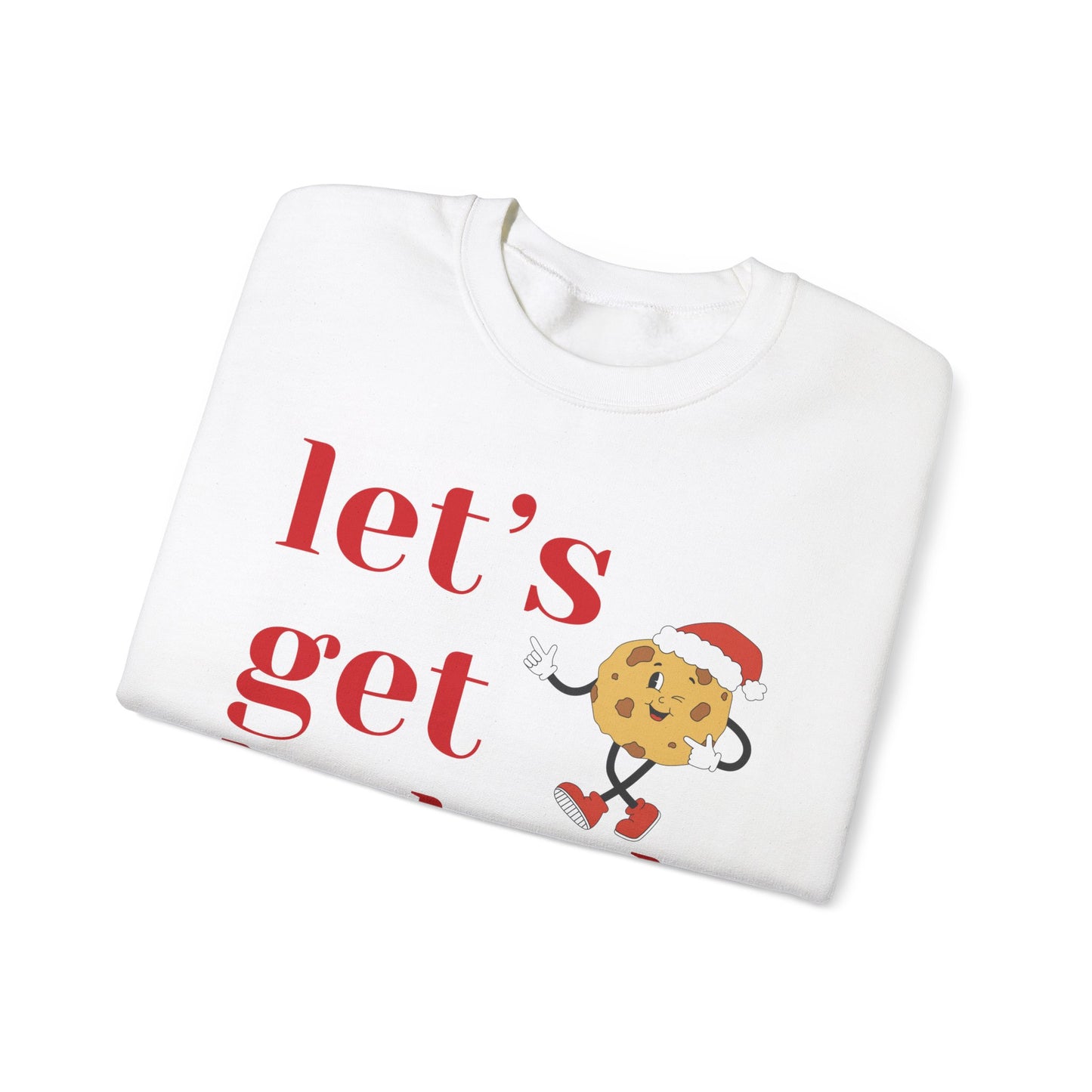 Funny Christmas 2024 Let's Get Baked Holiday Sweatshirt Retro Cookie