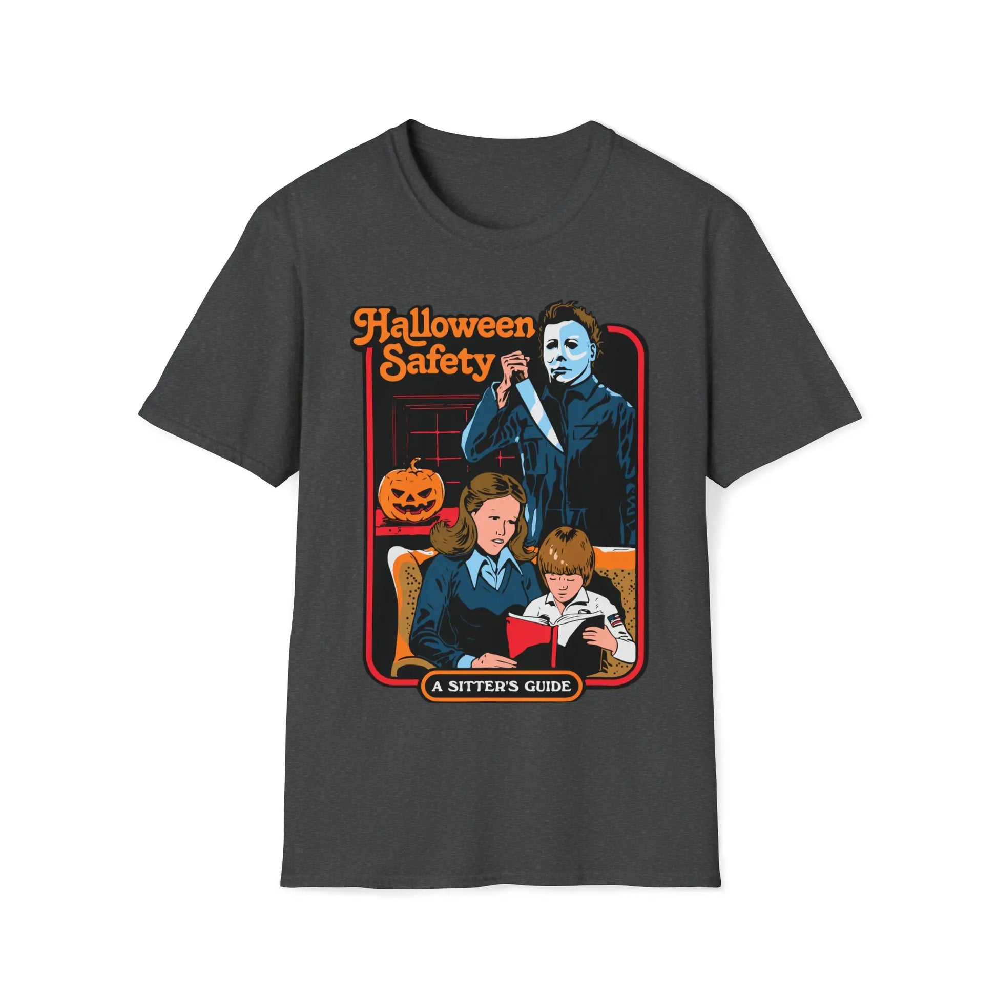 Michael Myers 'Halloween Safety Sitters Guide' Retro T Shirt - papercraneco