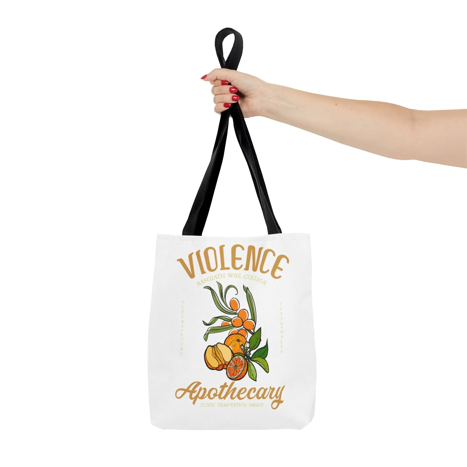Fourth Wing Iron Flame Vintage-Style Violence Basgiath War College Apothecary Tote Bag | Inspired by Rebecca Yarros - Stay Tomorrow Needs You