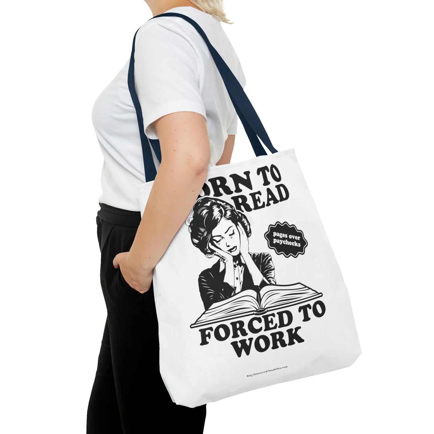 Born To Read Forced to Work Retro Tote Spicy Smut Tote Bookish Gift Dark Romantasy Reader Morally Grey Club Fiction Character Book Lover Mothers Day Gift Book Club Book Worm