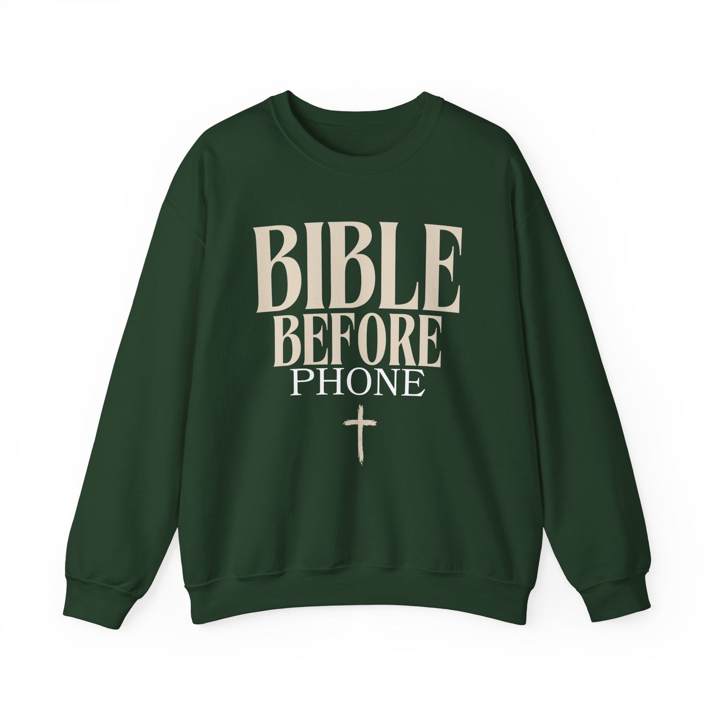 Bible Before Phone Christian Sweatshirt Catholic Jesus Read Your Bible Christian Apparel