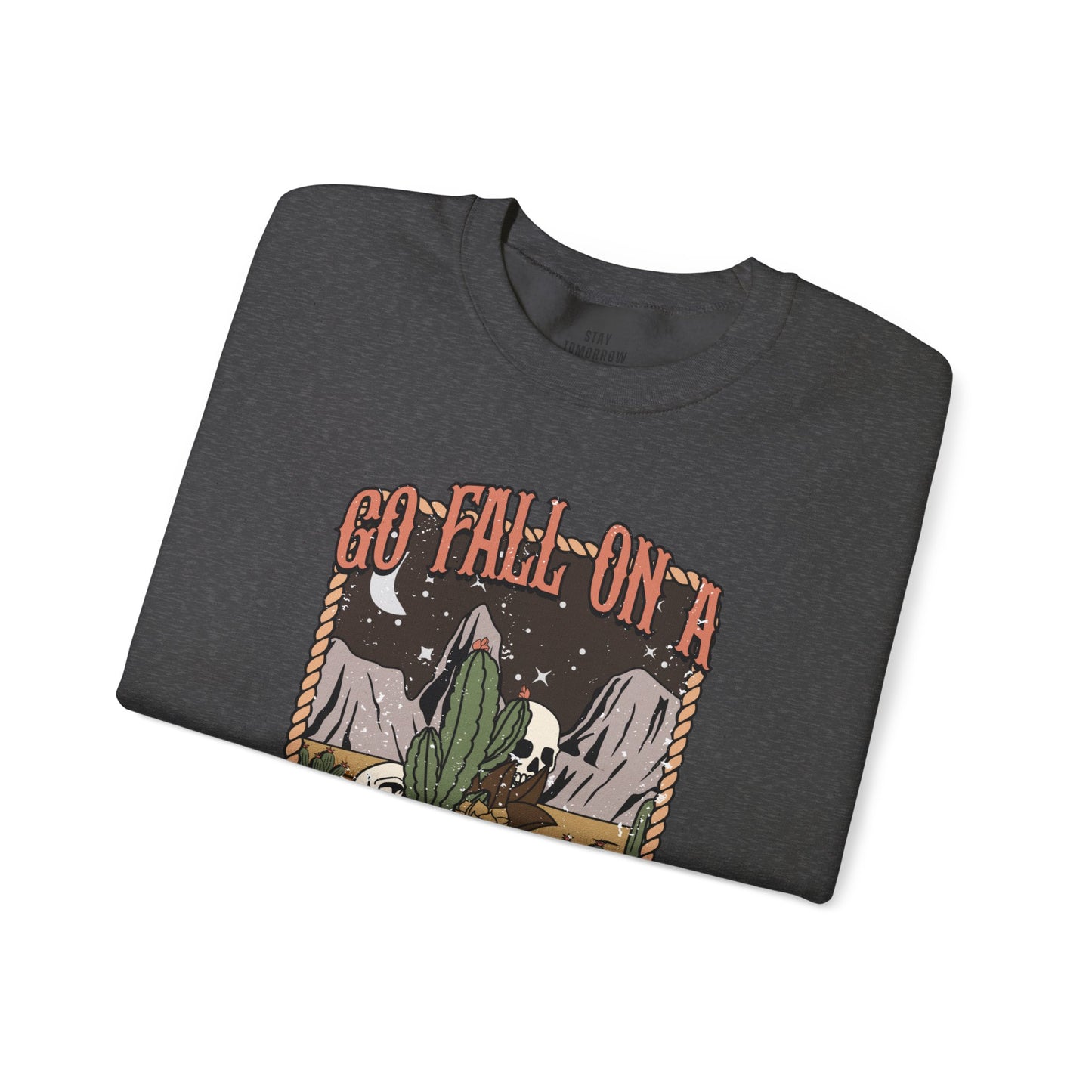 Boho Halloween 2024 Fall Spooky Season Go Fall on a Cactus' Retro Sweatshirt Desert Western