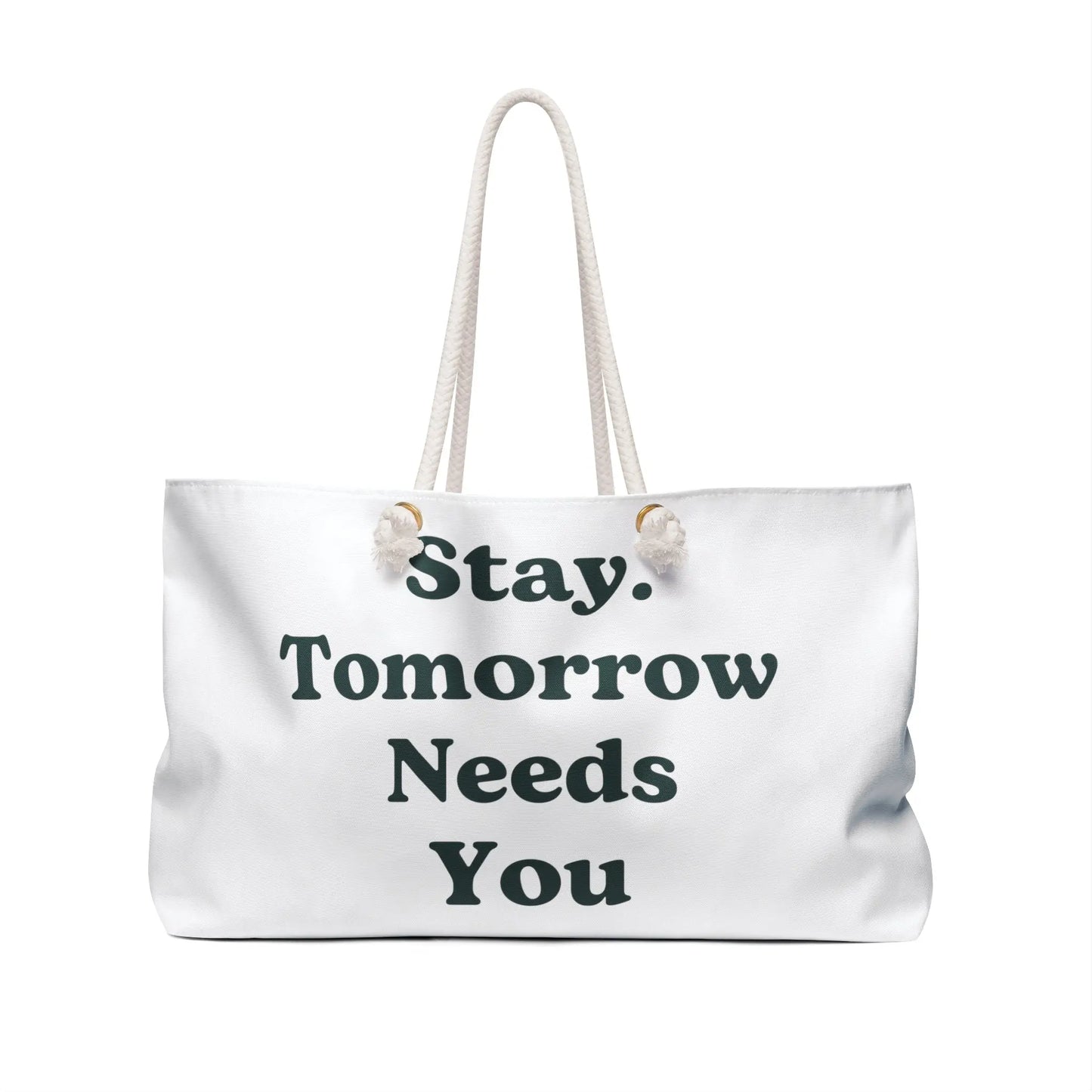 Retro Smiley Suicide Awareness Stay Tomorrow Needs You Summer Beach Pool Bag Weekender Tote in White 2024 Trends