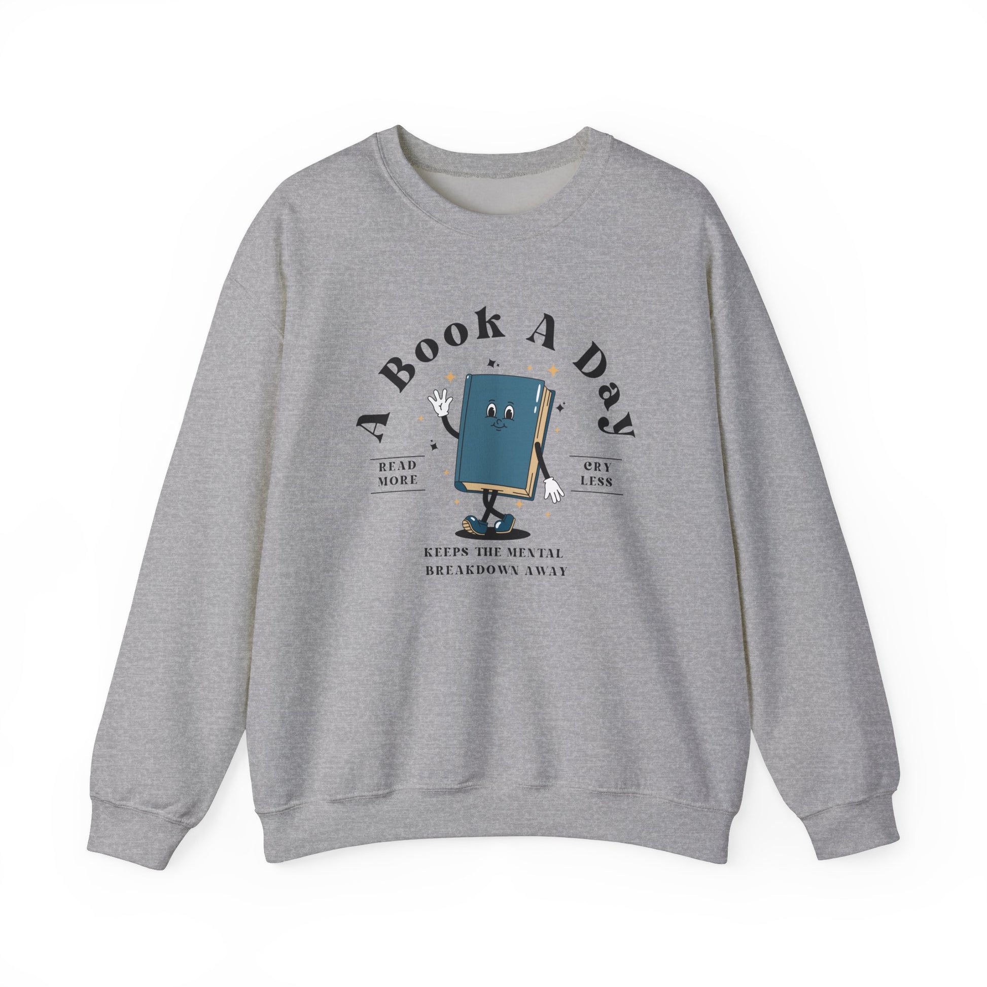 Bookish Sweatshirt Book A Day Retro Sweatshirt Read More Book Lover Bookworm BookTok Addict Romantasy Bibliophile