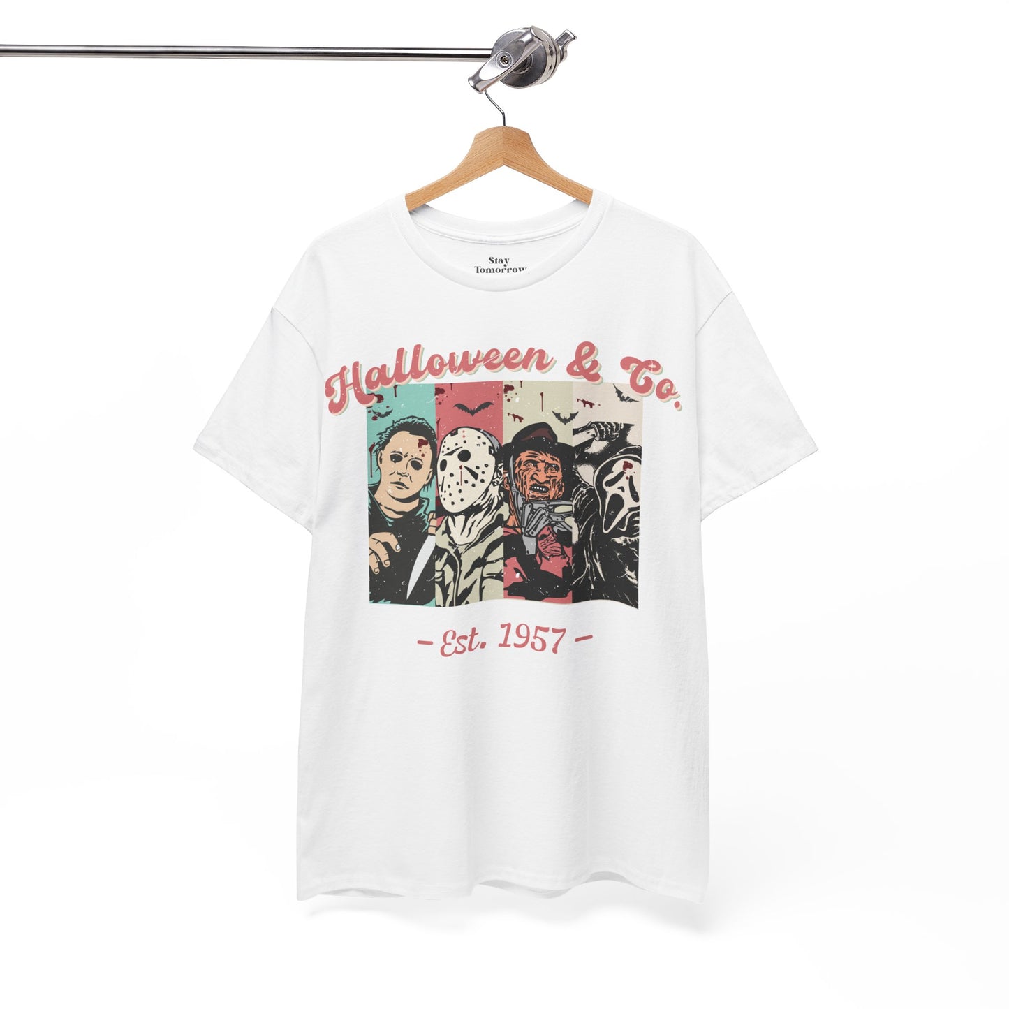 Spooky Season Halloween2024 Retro Boho Halloween Horror Movie Character T shirt - Michael Meyers, Jason Vorhees, Freddy Krueger, Ghost Face Scream Hoodie Halloween, Friday the 13th, Nightmare on Elm Street,