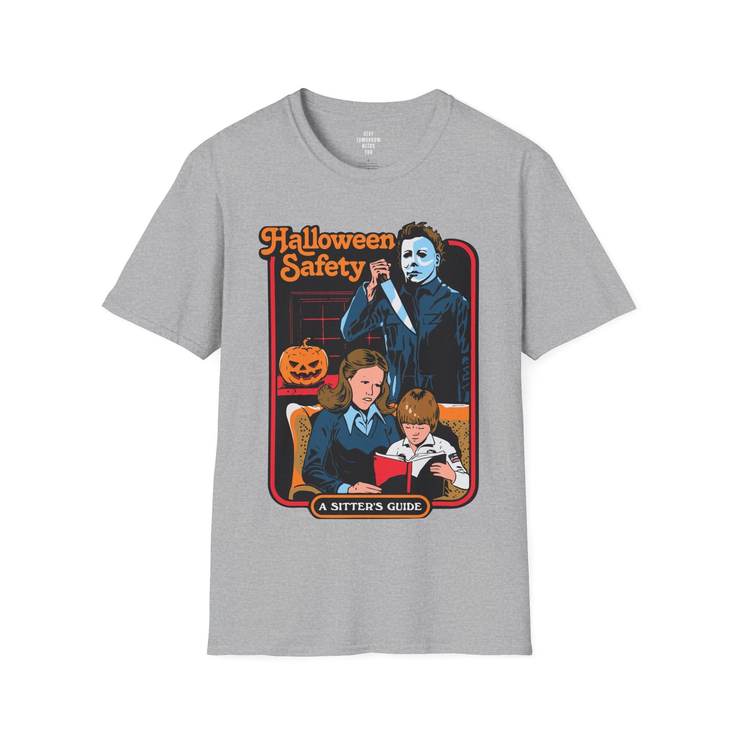 Halloween 2024 Spooky Season Michael Myers Inspired 'Halloween Safety Sitters Guide' Retro T Shirt