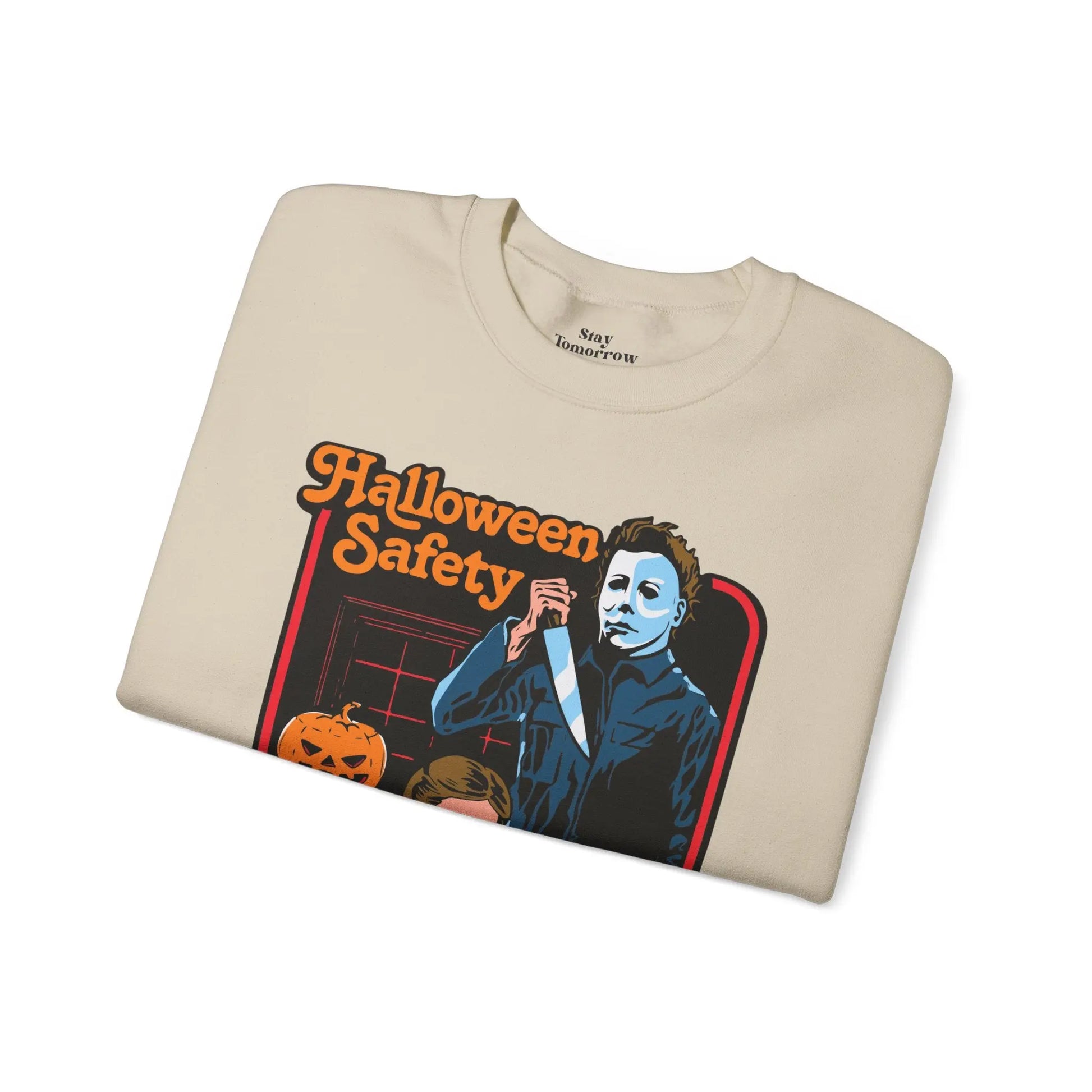 Michael Myers 'Halloween Safety Sitters Guide' Retro Sweatshirt Halloween 2024 Vintage