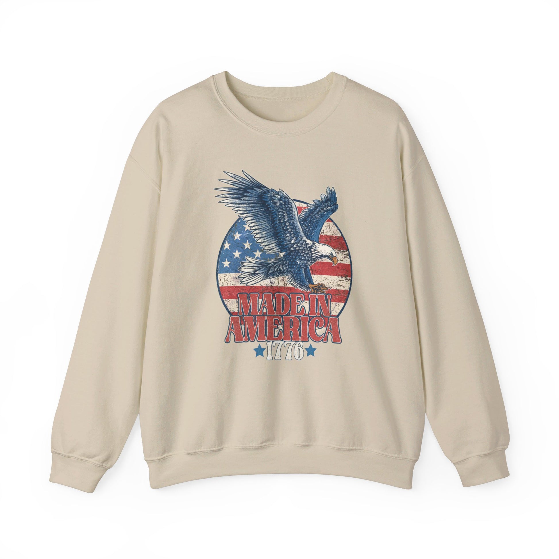 Retro Distressed American Flag Eagle 1776 Made in America Vintage Patriotic America Freedom American Pride Sweatshirt Christmas Gift Military Veteran Gift