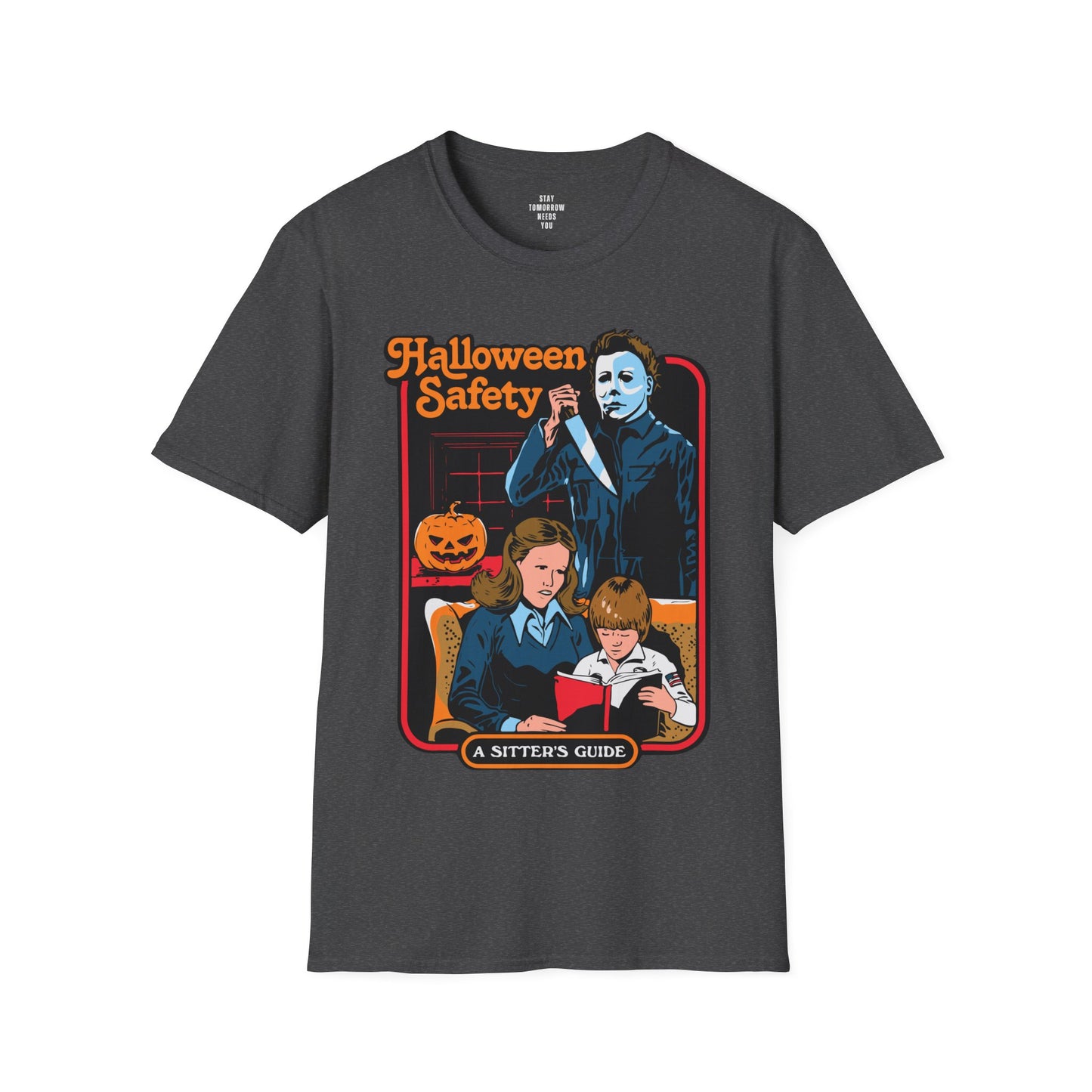 Halloween 2024 Spooky Season Michael Myers Inspired 'Halloween Safety Sitters Guide' Retro T Shirt