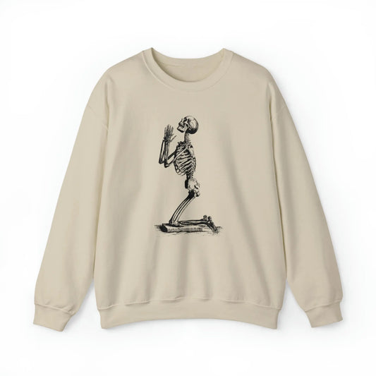 Praying Skeleton Sweatshirt Printify
