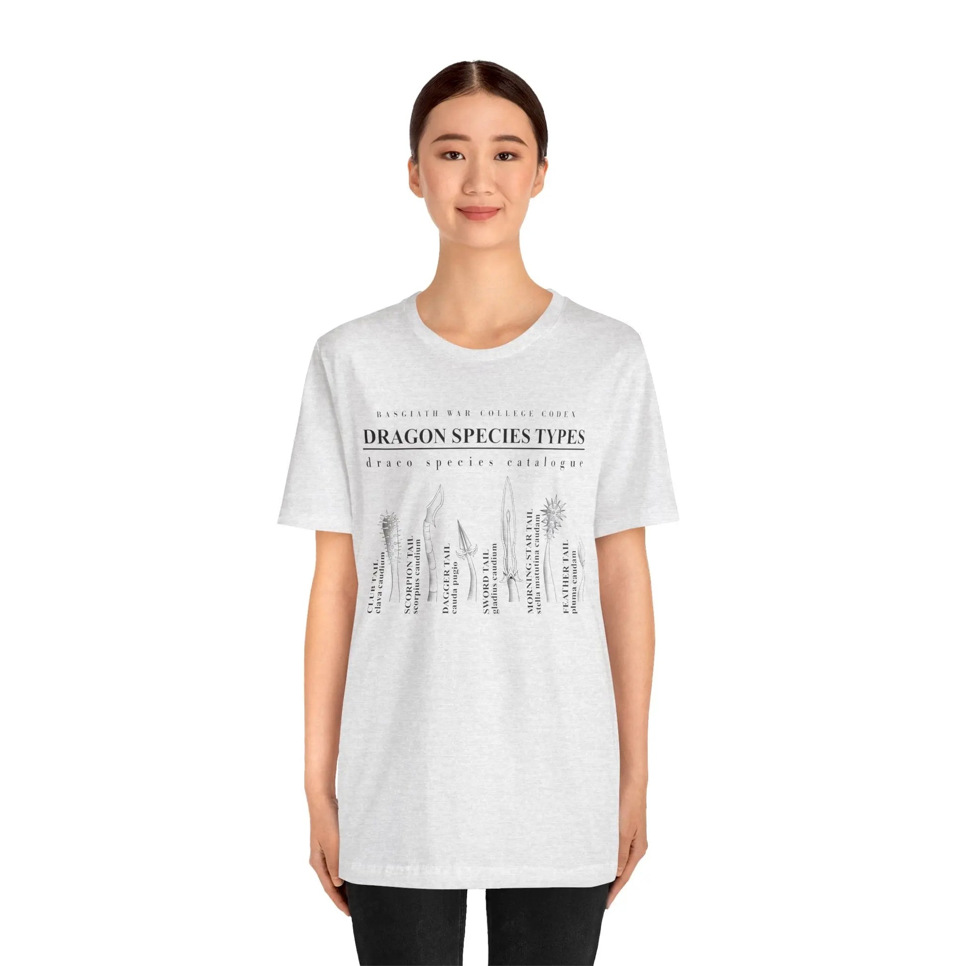 Onyx Storm Fourth Wing Iron Flame Basgiath War College Codex of Dragon Species T-Shirt | Inspired by Rebecca Yarros Bookish Gifts BookTok Bibliophile Printify