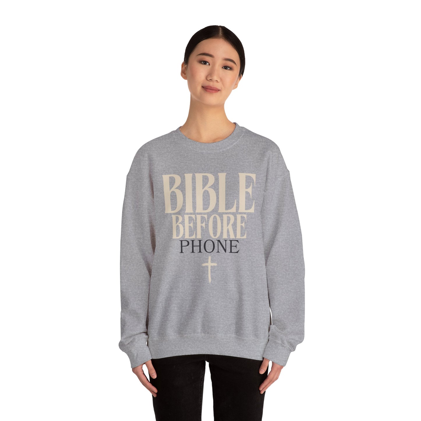 Bible Before Phone Christian Sweatshirt Catholic Jesus Read Your Bible Christian Apparel - Stay Tomorrow Needs You