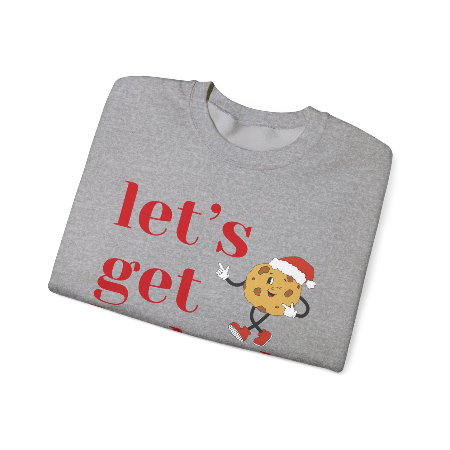 Funny Christmas 2024 Let's Get Baked Holiday Sweatshirt Retro Cookie