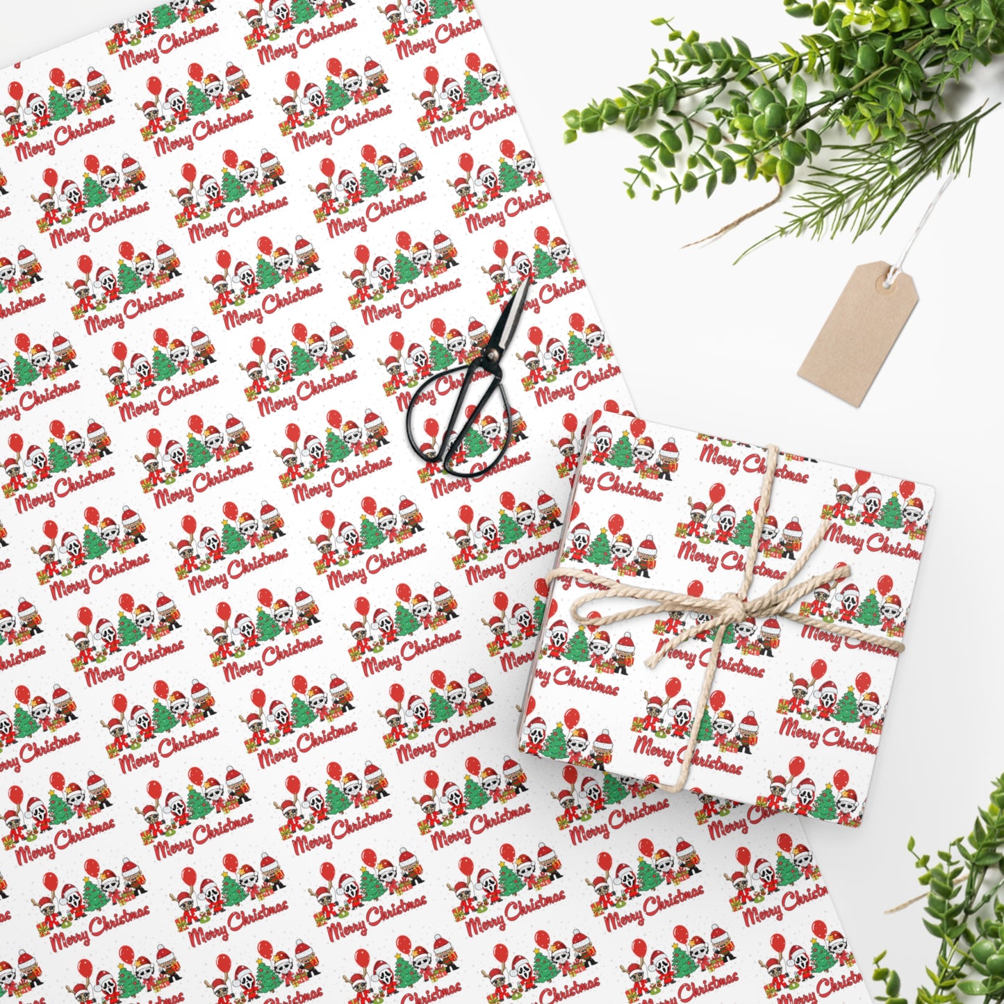 Horror Movie Christmas 2024 Wrapping Paper