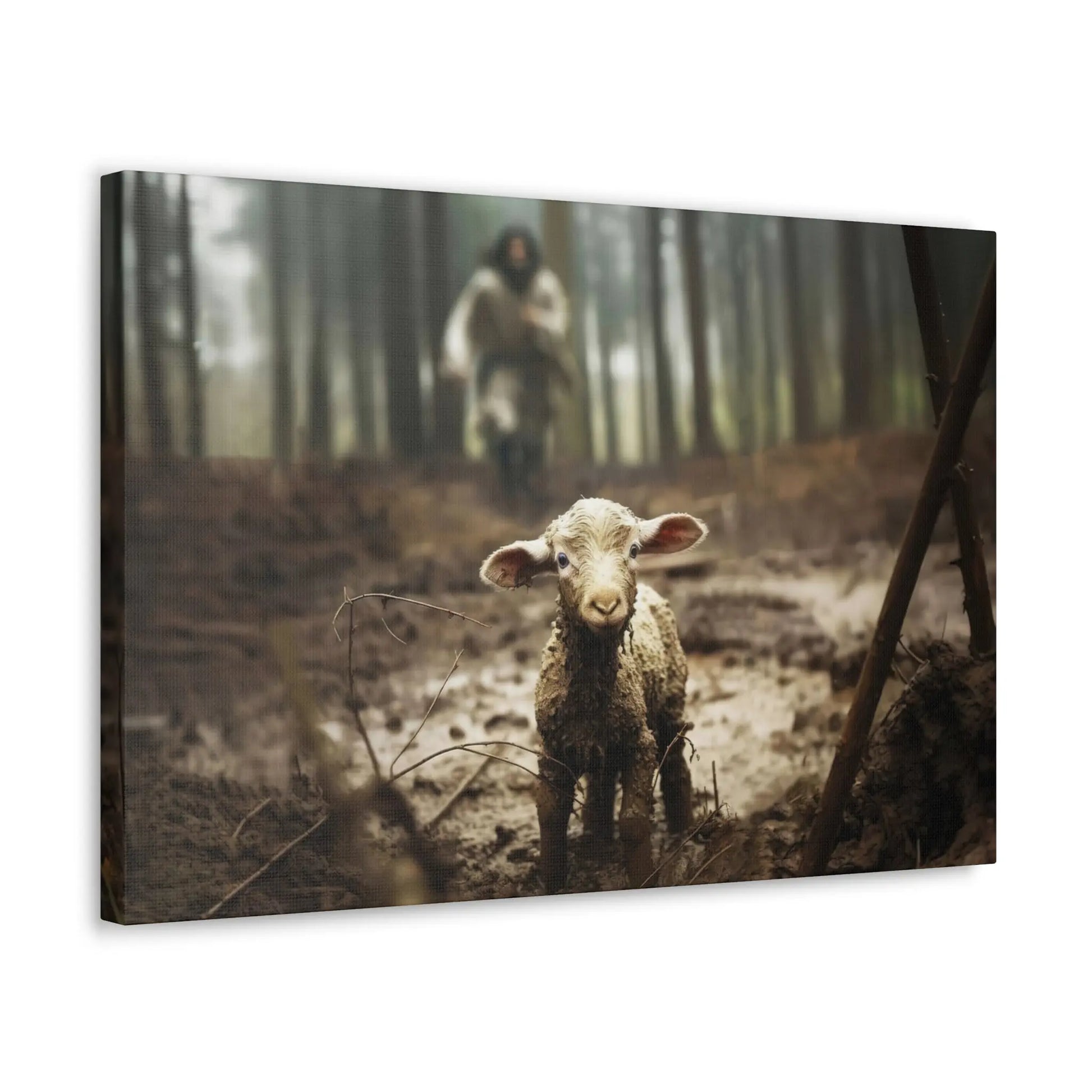 Jesus Running After a Lost Lamb Jesus Lamb of God Canvas Wall Art Jesus Home Decor Christian God Canvas Prints Jesus Canvas Wall Art Mothers Day gift Fathers Day gift