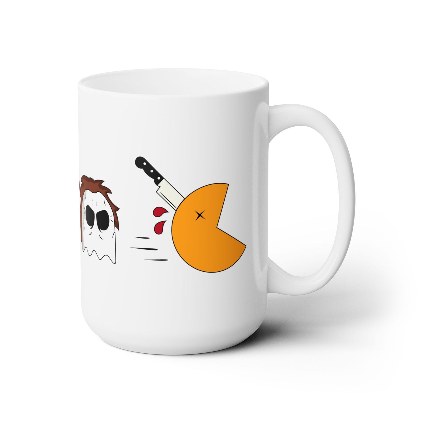 Spooky Season Halloween 2024 Retro Pac-Man Meets Halloween Horror Movie Character Coffee Mug Halloween Ghost Face, Jason Vorhees, Freddy Krueger, Michael Myers Scream, Friday the 13th, Nightmare on Elm Street, Halloween 2024