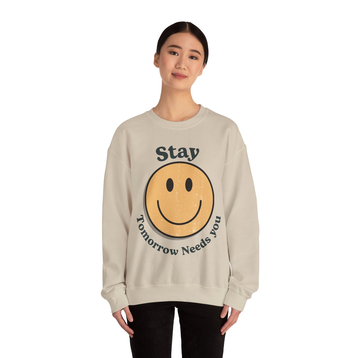 Retro Smiley Stay Tomorrow Needs You Suicide Prevention Sweatshirt Mental Health Awareness Gift Veterans Support Military Gift Christmas